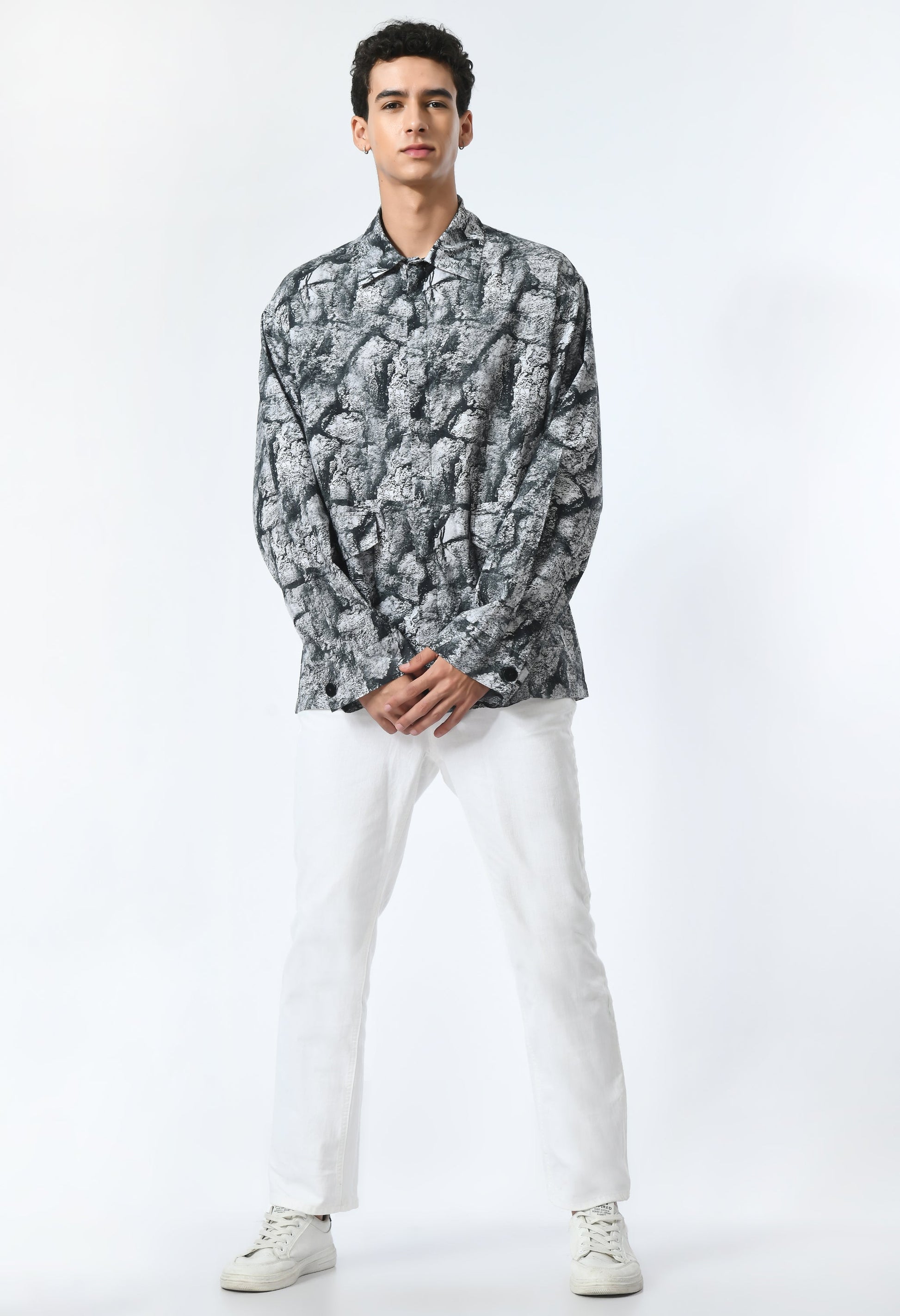 PIXEL RUSH SHIRT featuring cultural print, crafted in soft cotton.