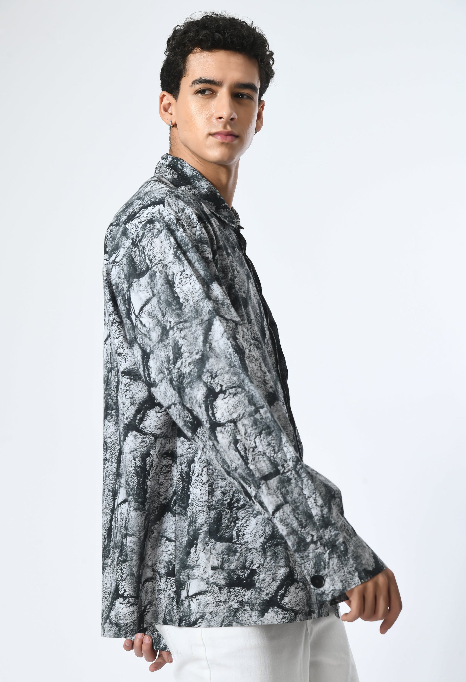 PIXEL RUSH SHIRT featuring Bombay to Tokyo journey print in soft cotton.