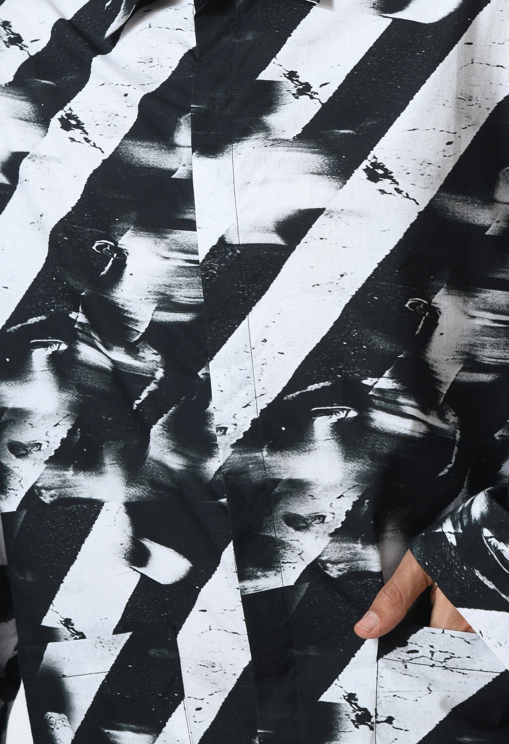 Binary Stripes Shirt with cultural print inspired by Bombay to Tokyo journey in soft cotton.