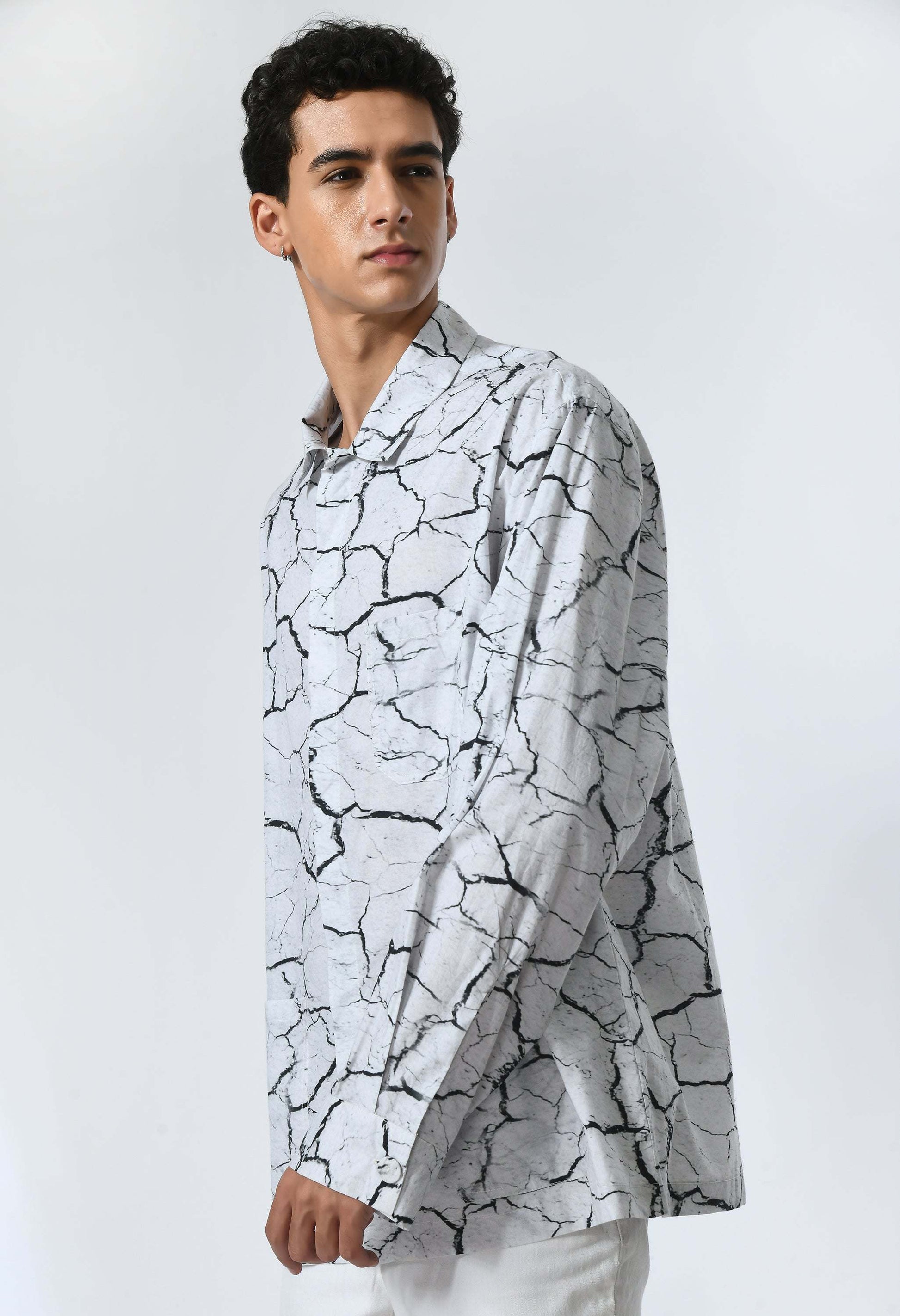 INKWAVE SHIRT with cultural print inspired by Bombay to Tokyo journey, crafted in soft cotton.