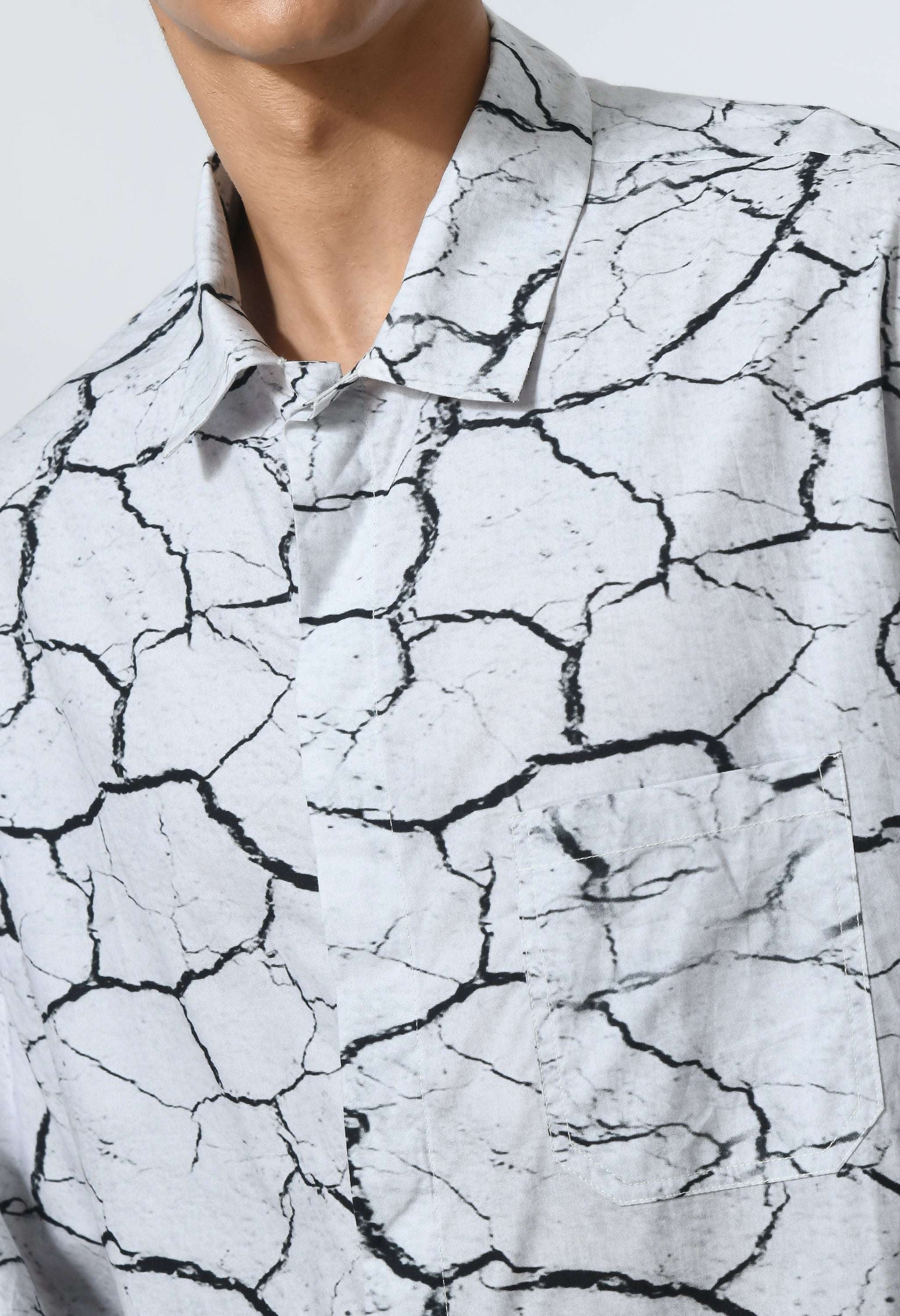 INKWAVE SHIRT with cultural print design, soft cotton fabric.