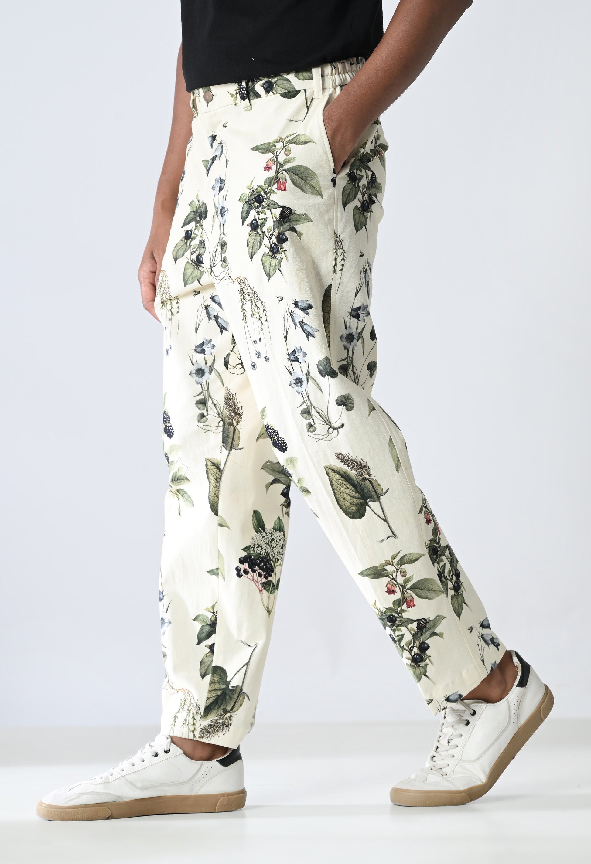 Nature print trousers