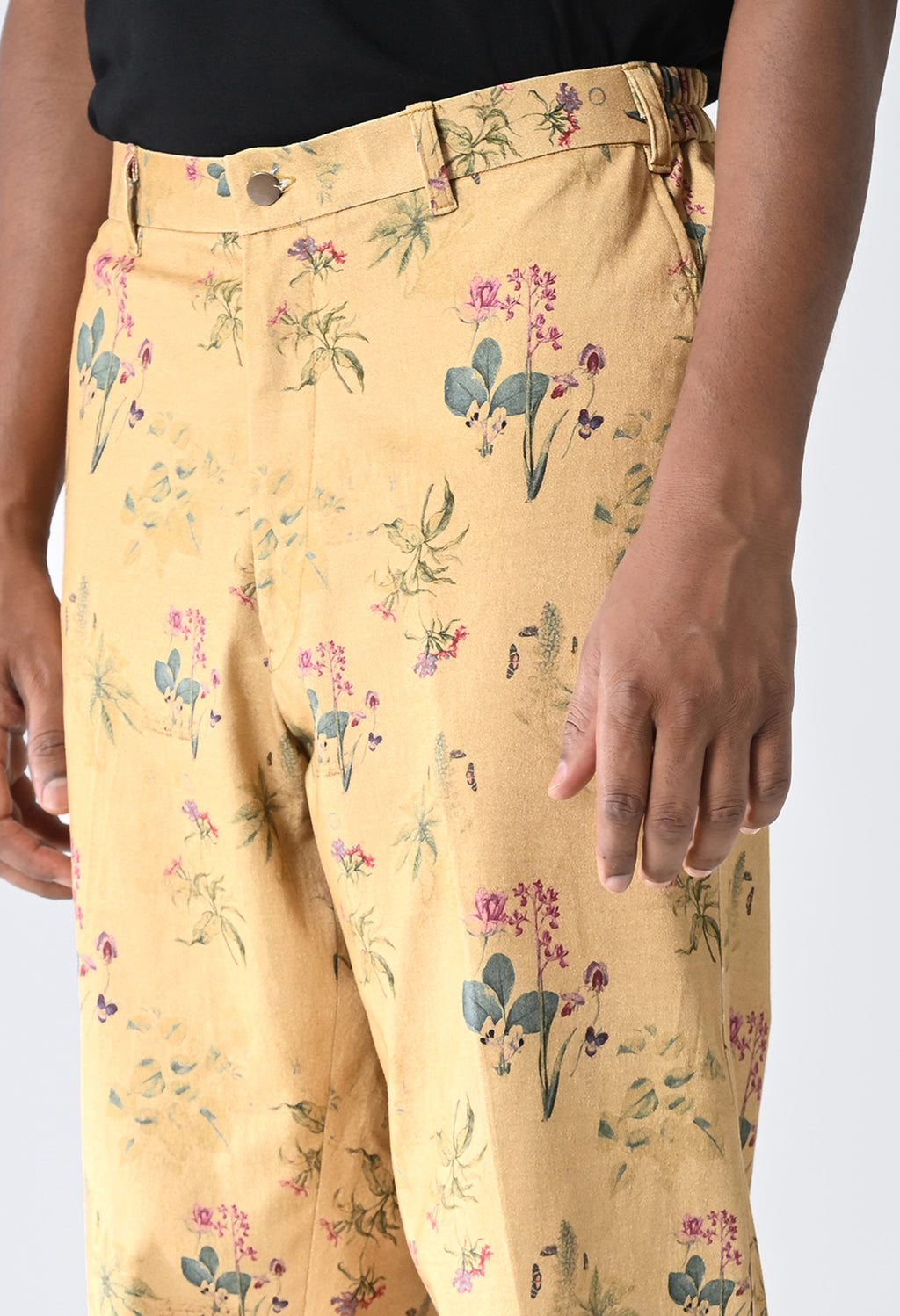 Mustard floral trousers