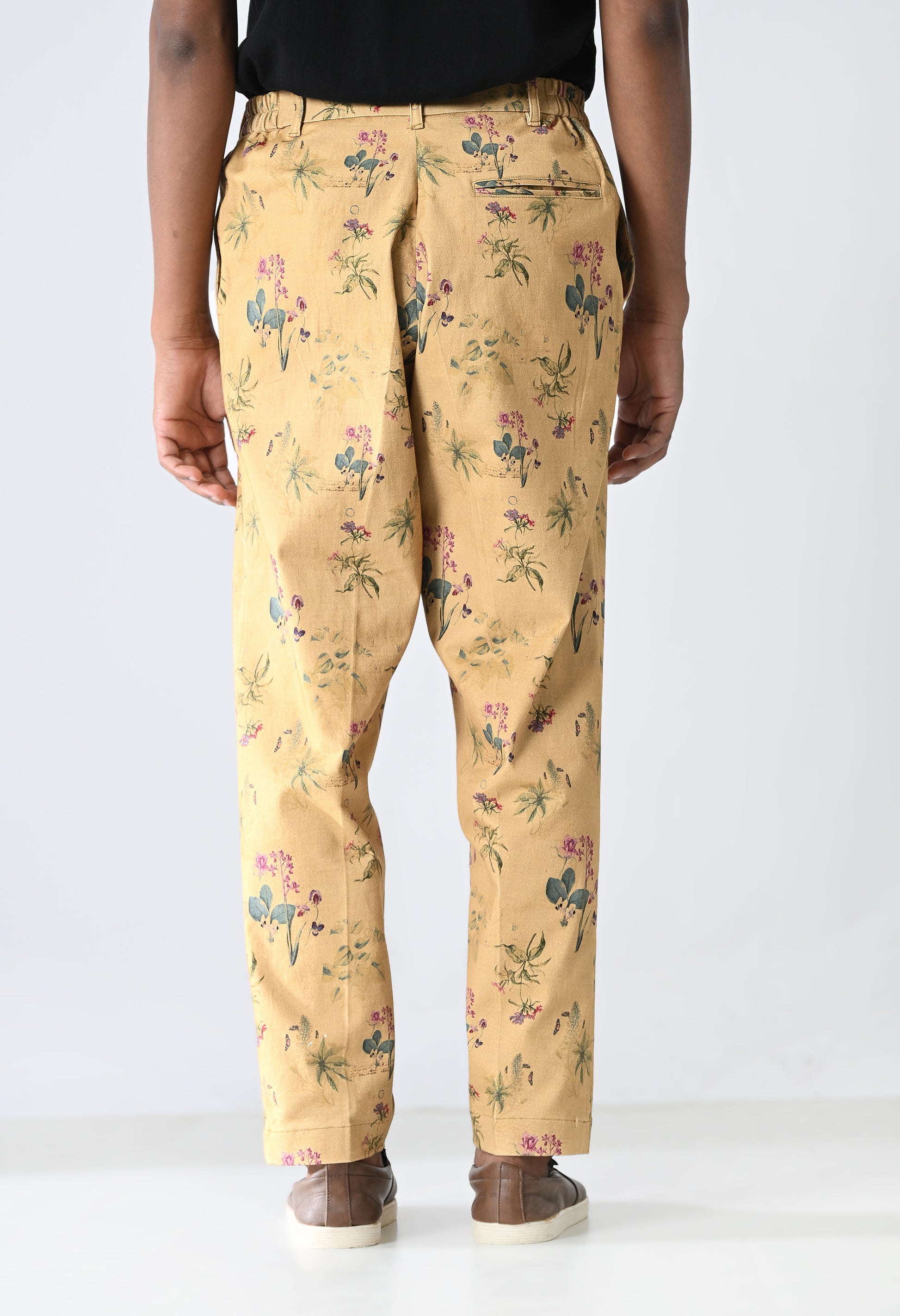 Mustard floral trousers