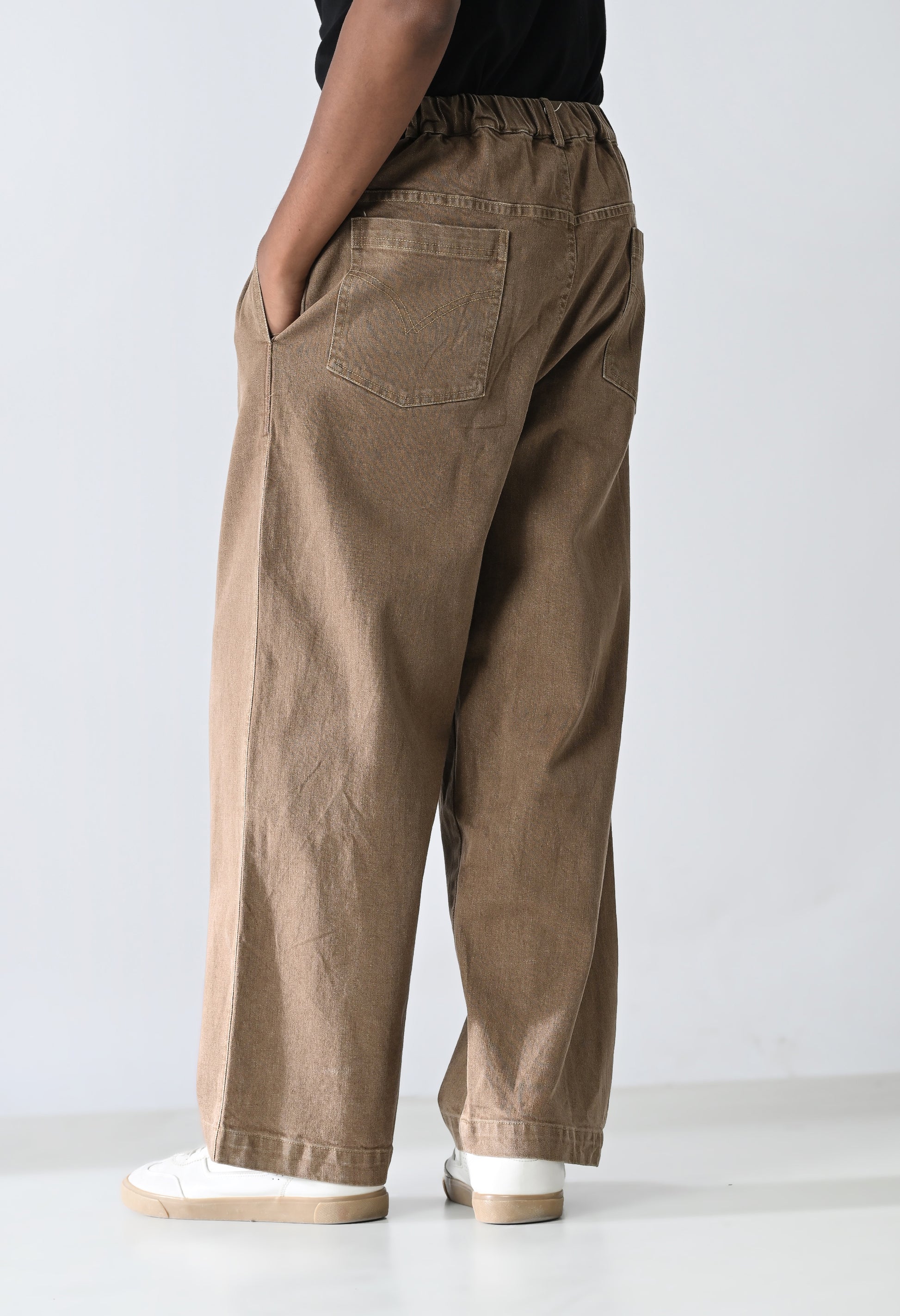 Rustic Brown Denim Trousers