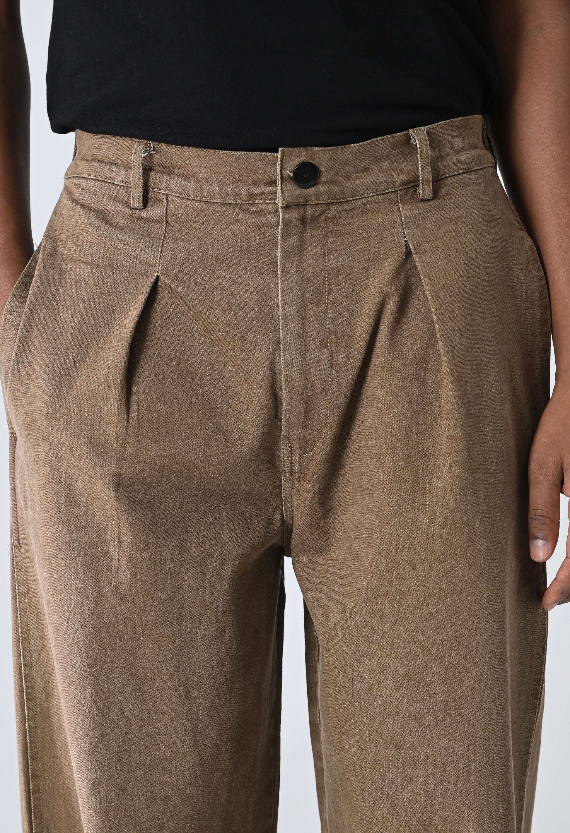 Rustic Brown Denim Trousers