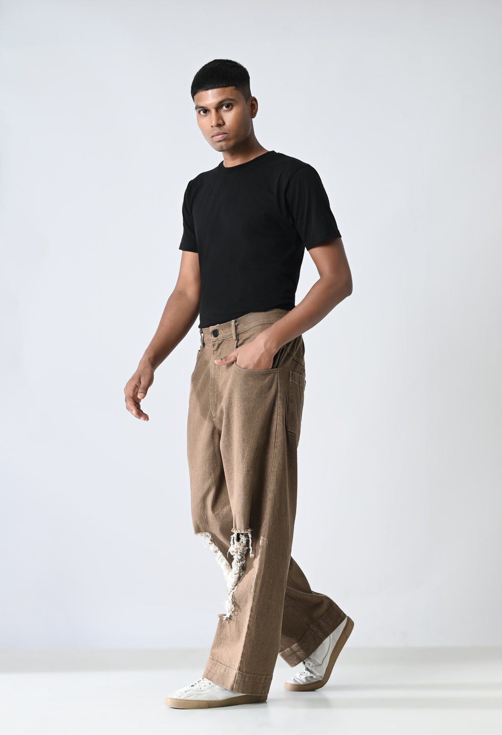 Vintage Rugged Denim Trousers