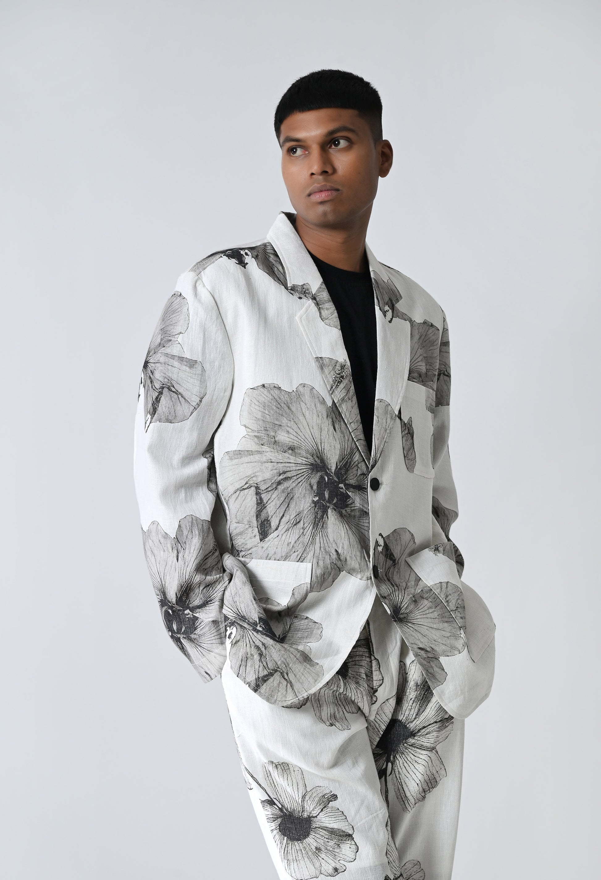 Black floral co-ords