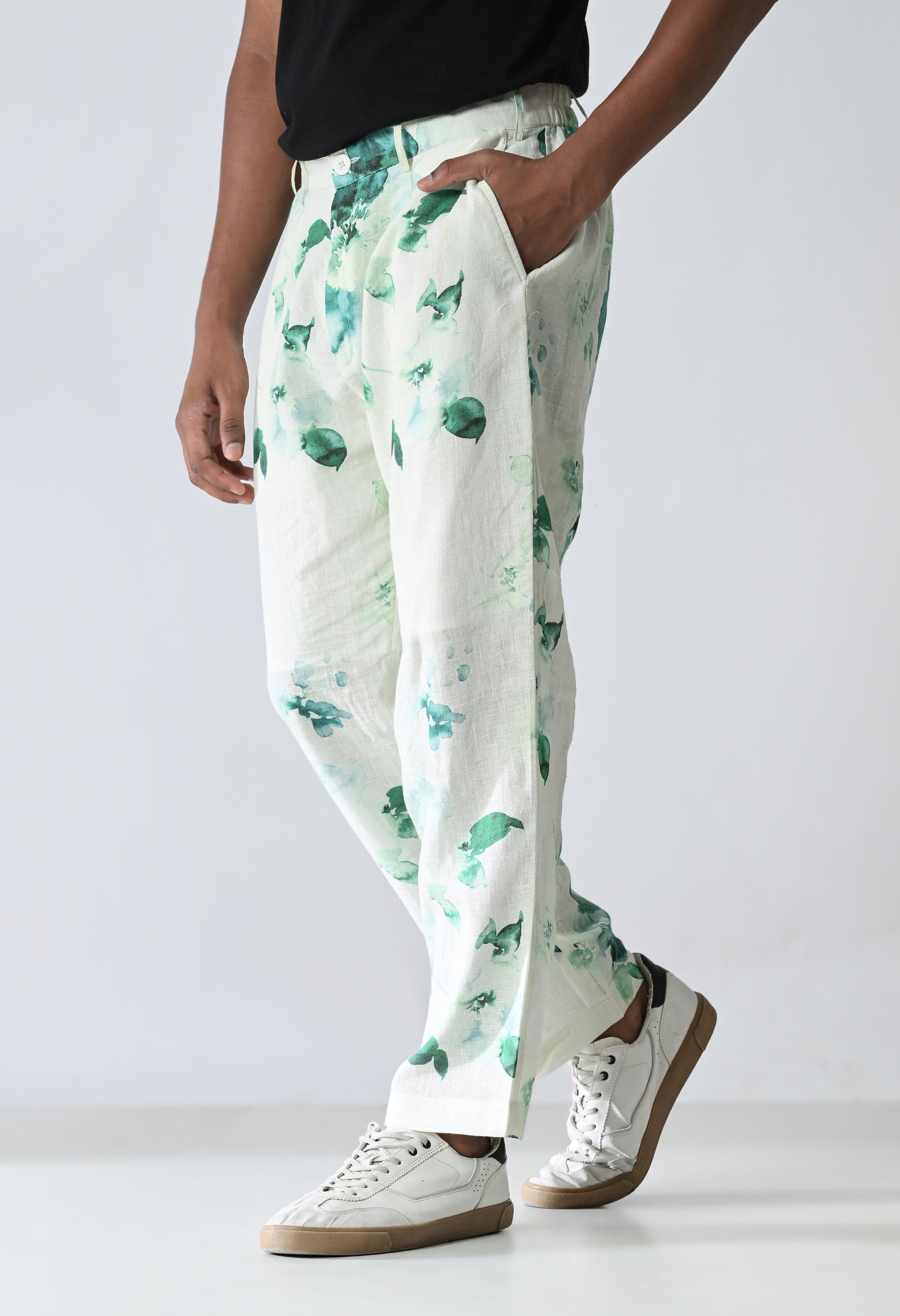 Floral fade trousers