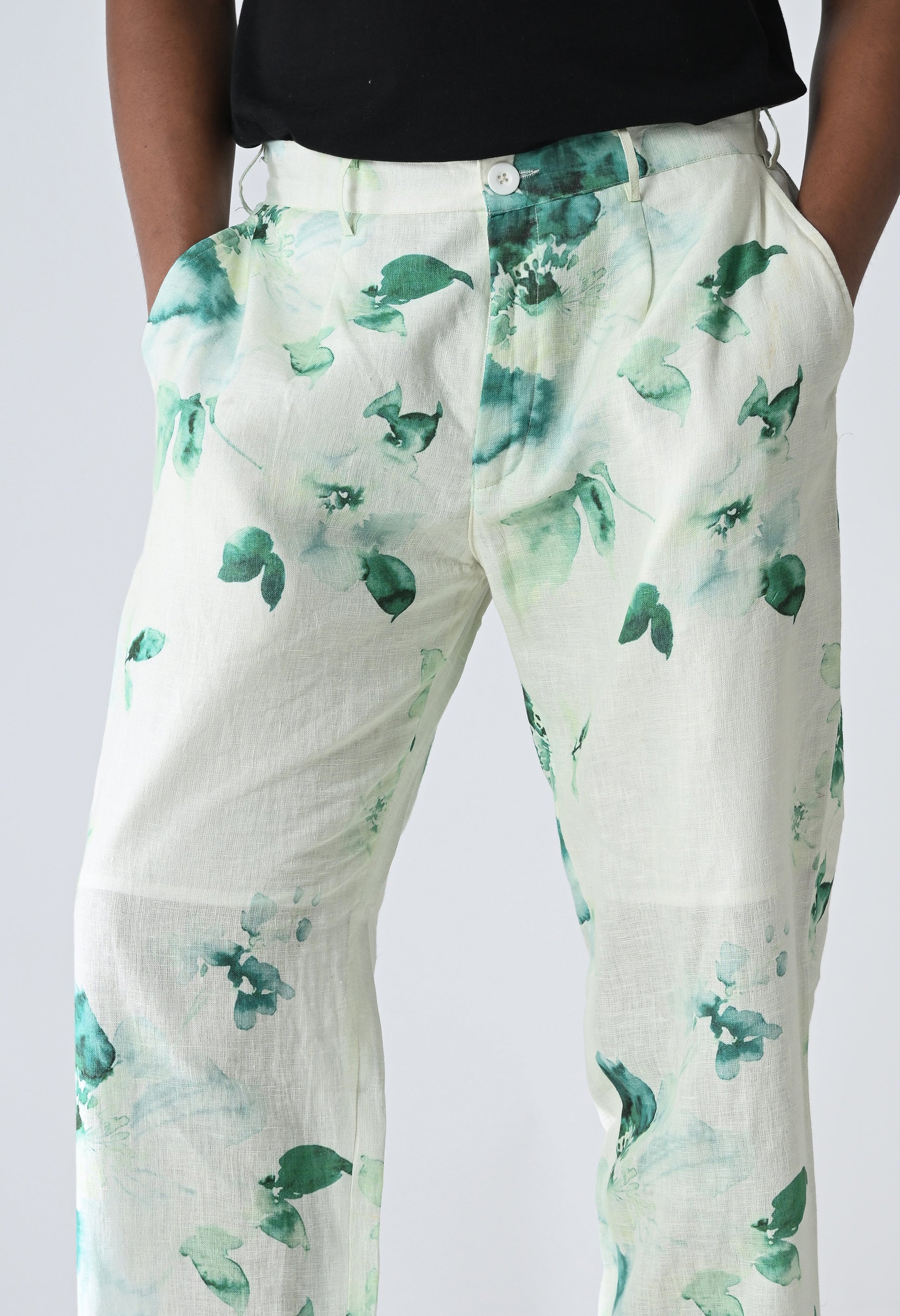 Floral fade trousers
