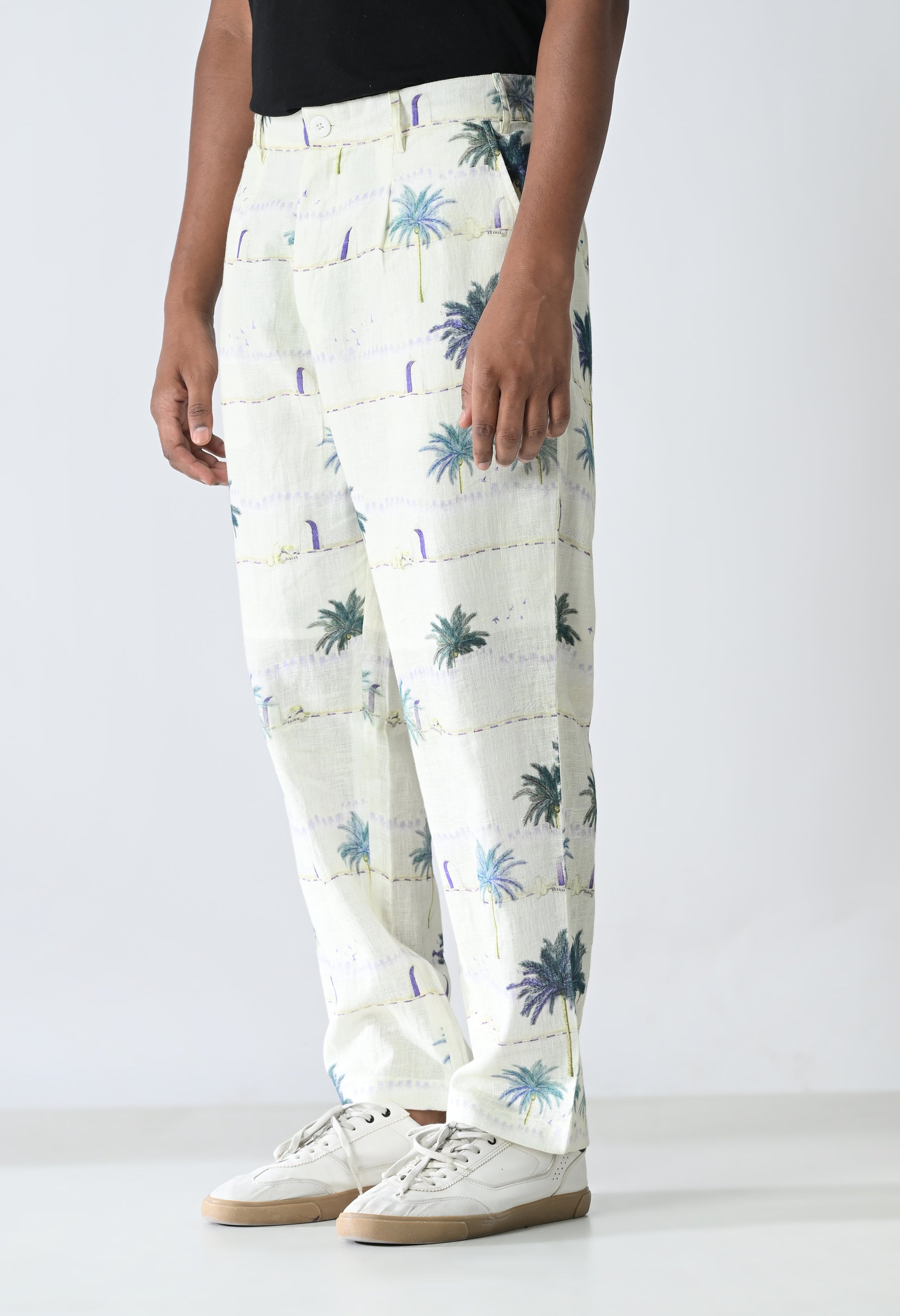 Tropical print trousers