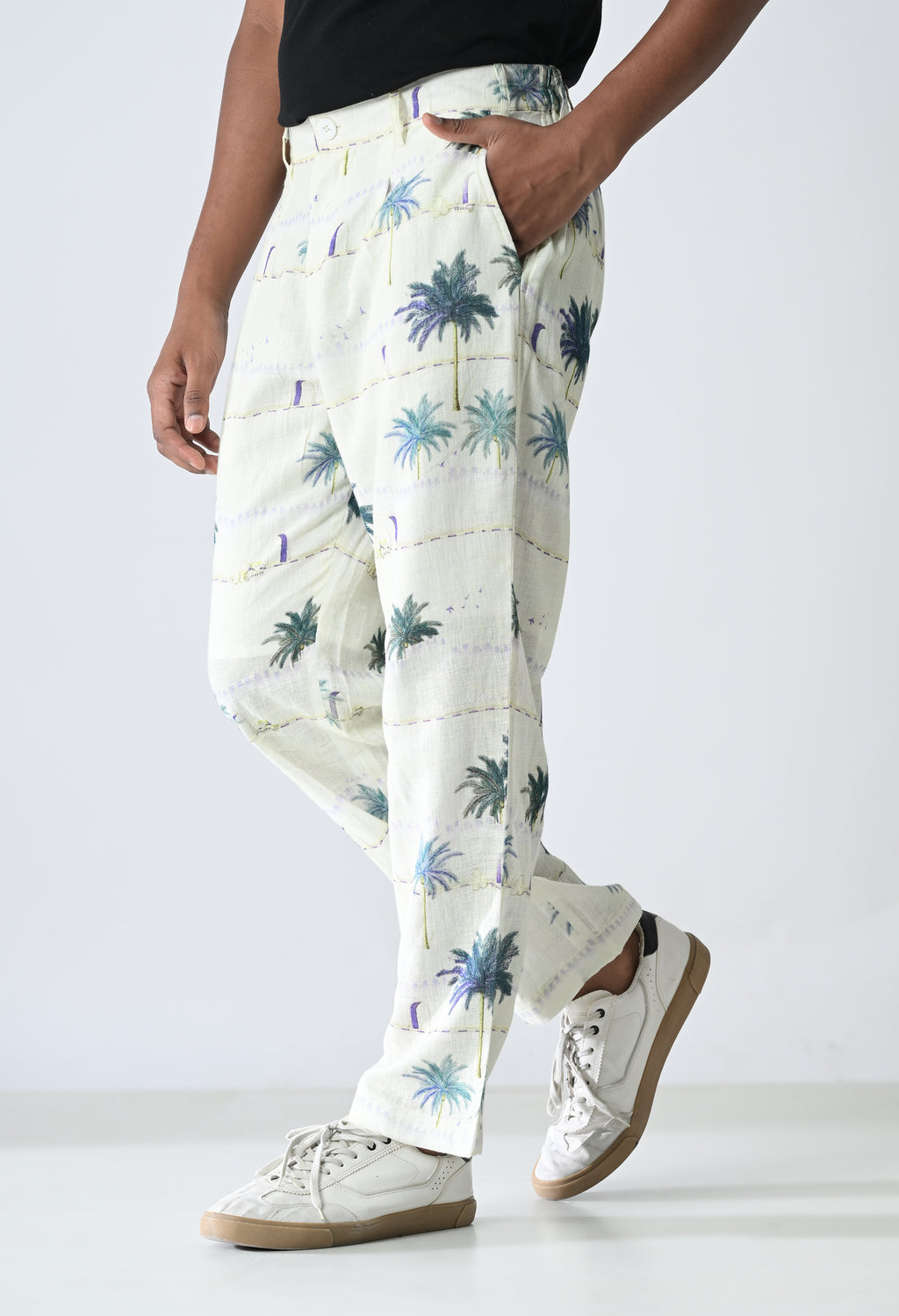 Tropical print trousers