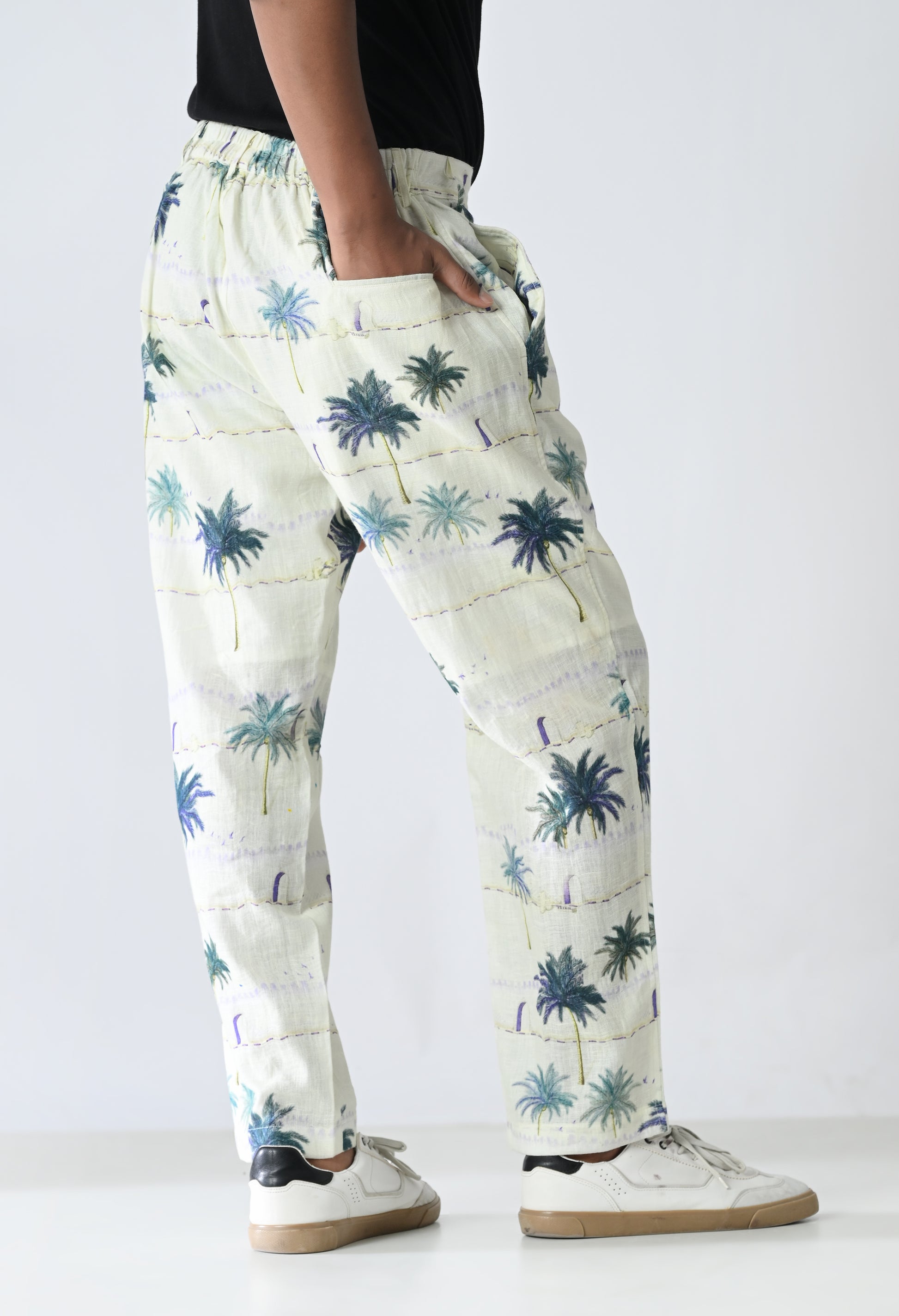 Tropical print trousers