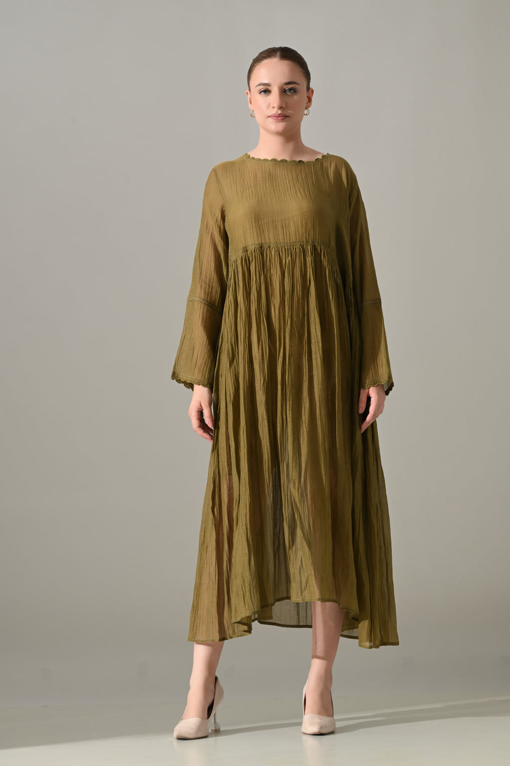 Olive Gather Dress