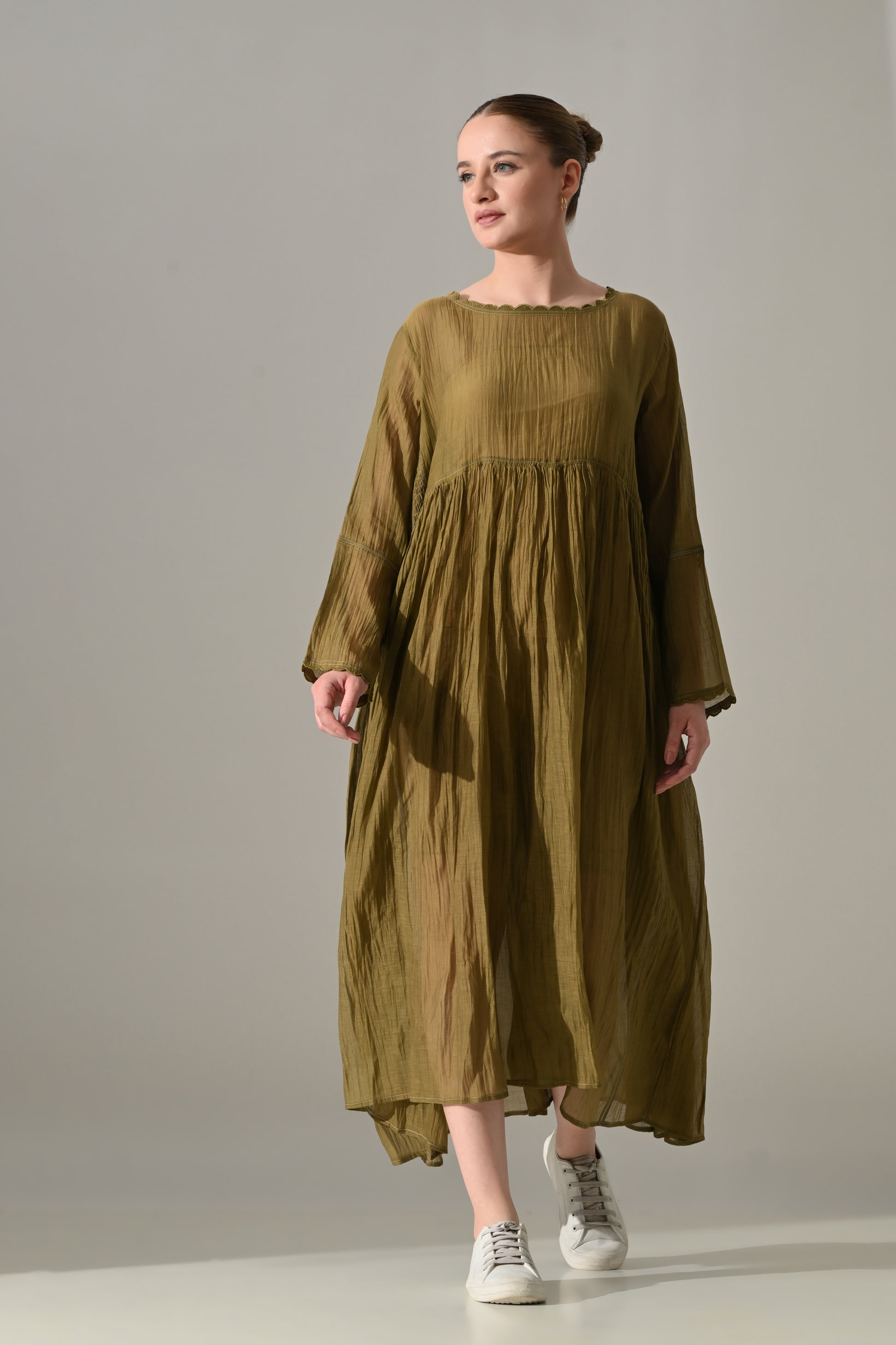 Olive Gather Dress