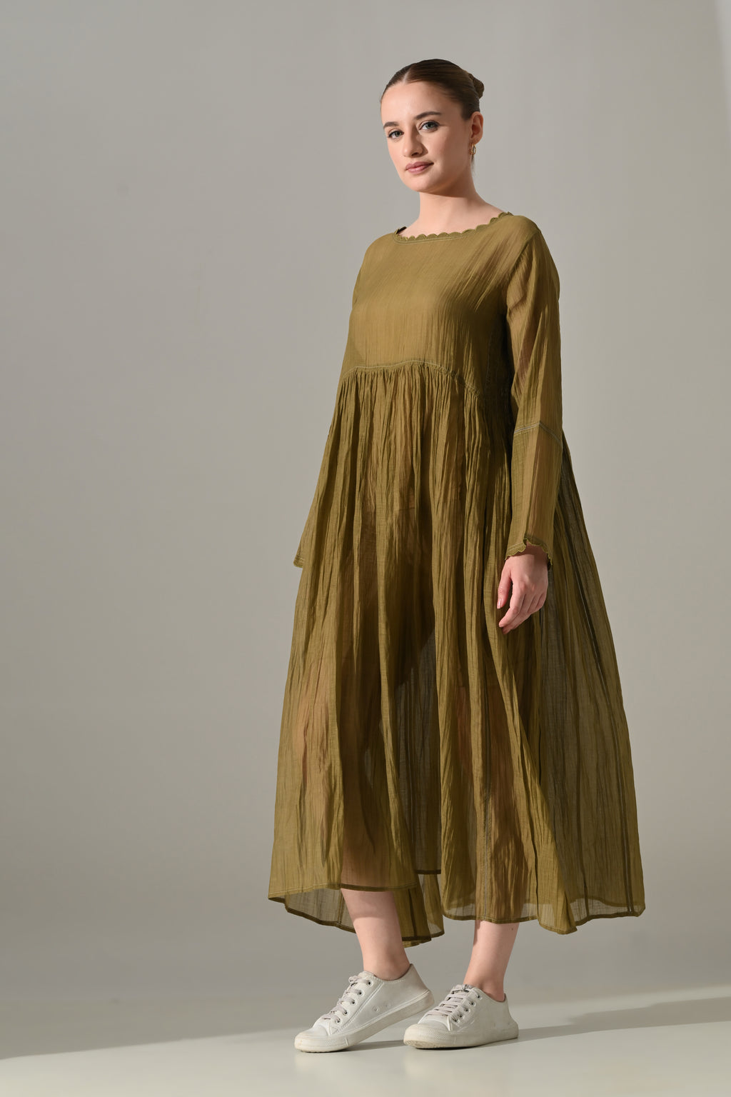 Olive Gather Dress