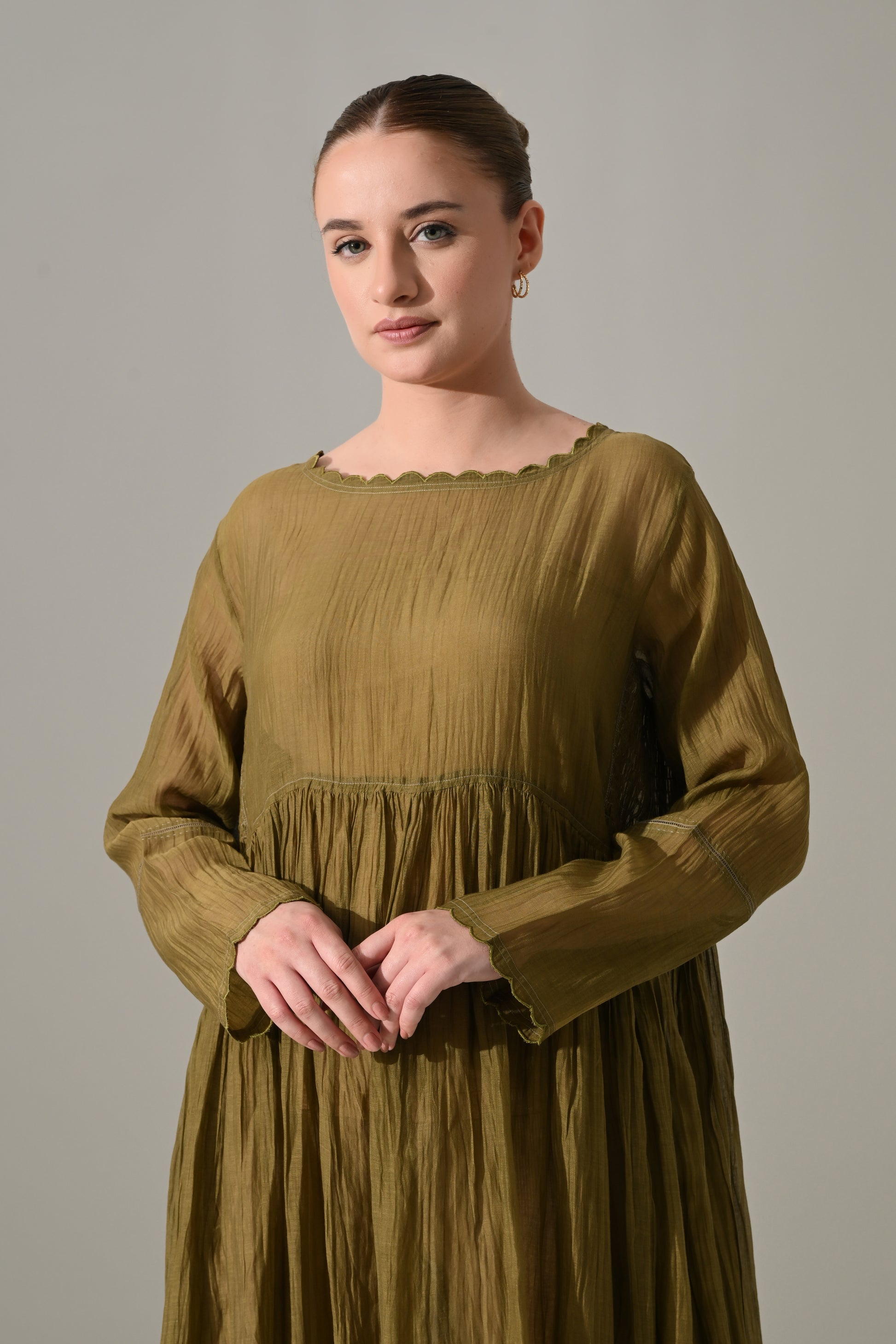 Olive Gather Dress
