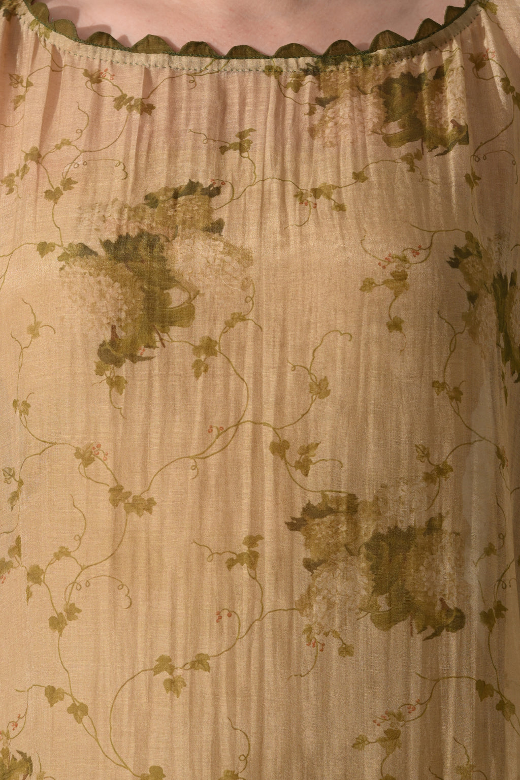 Beige Botanical long kaftan dress - samant chauhan design 
