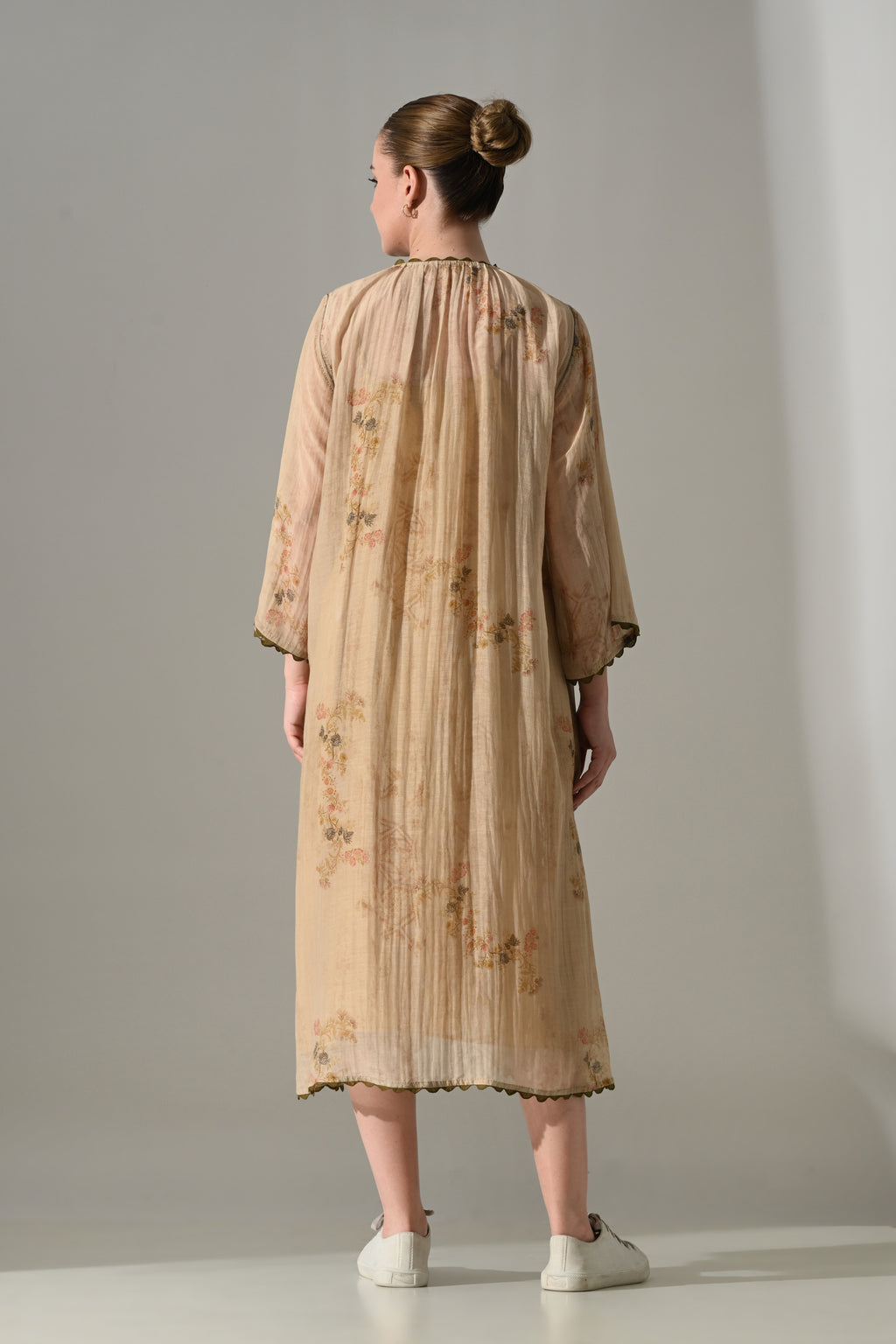 Beige printed  jacket with inner Dress Set - samant chauhan design 