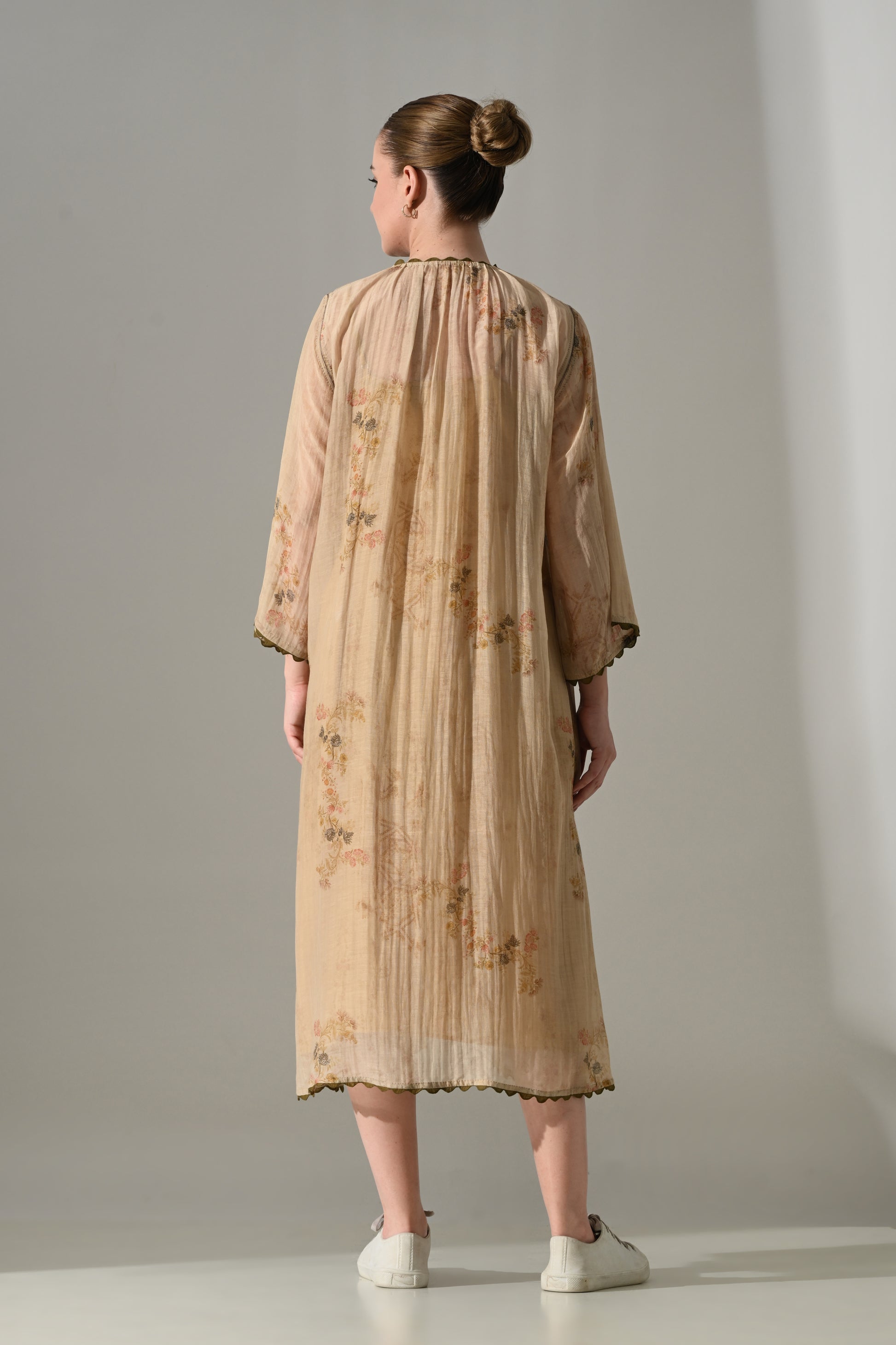 Beige printed  jacket with inner Dress Set - samant chauhan design 