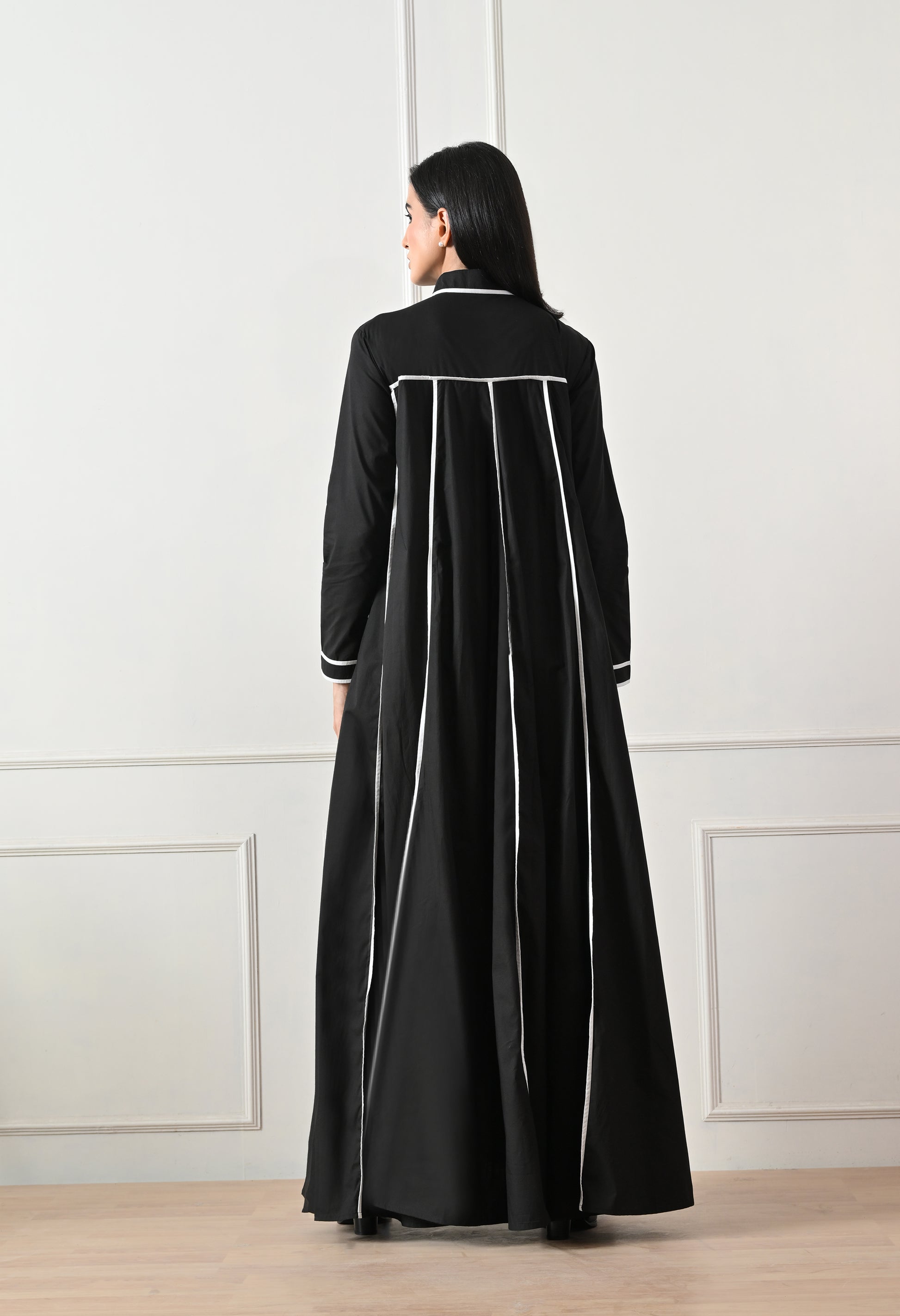 Noir Line Panel Dress - samant chauhan design 