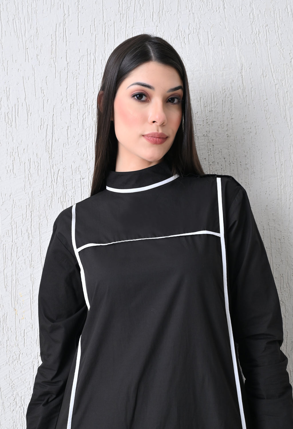 Noir Line Panel Dress - samant chauhan design 