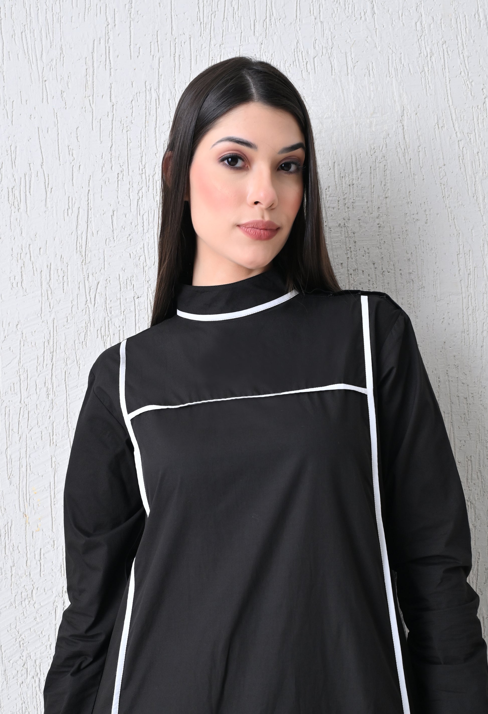 Noir Line Panel Dress - samant chauhan design 