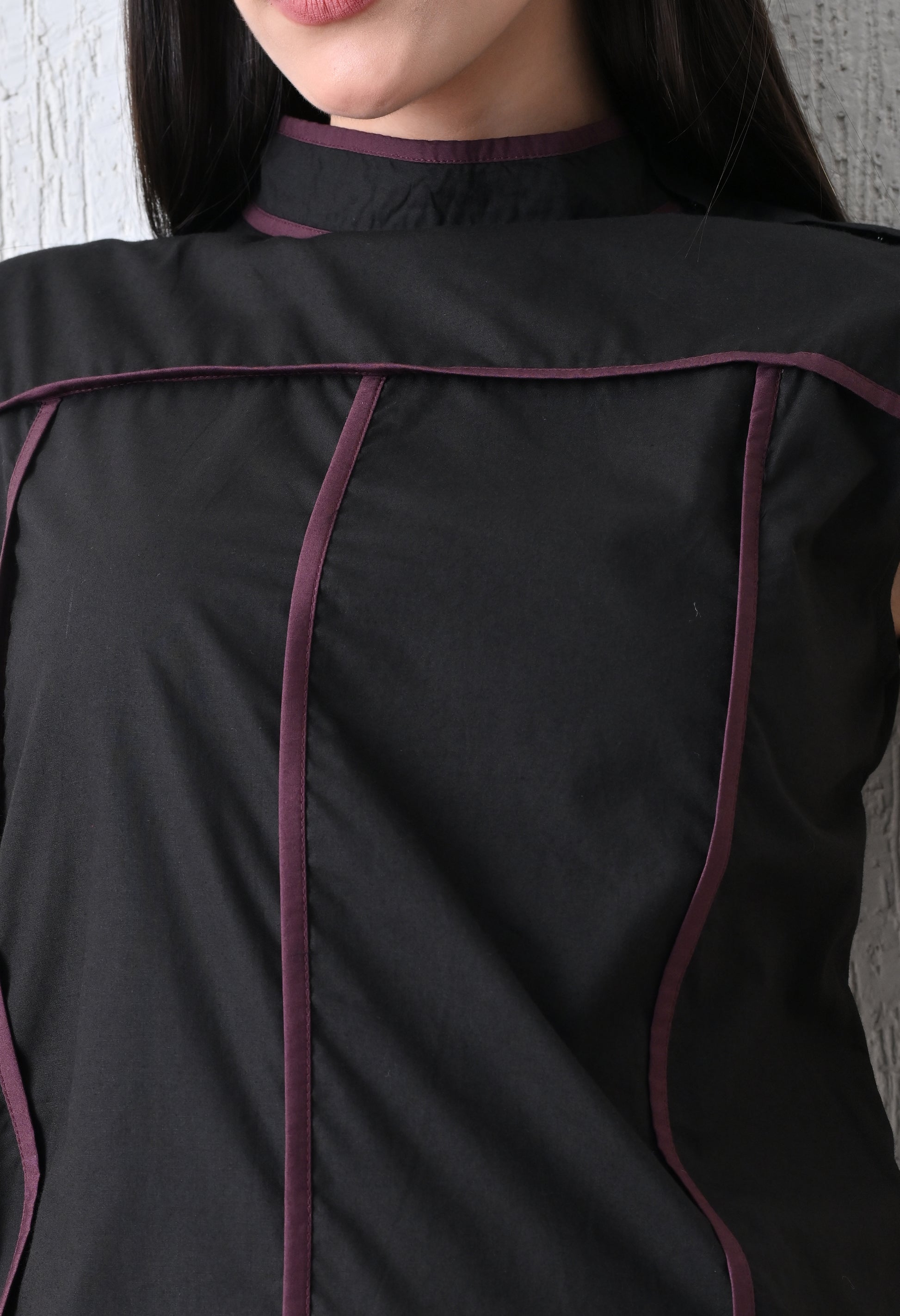 Noir Thread Panel Dress - samant chauhan design 