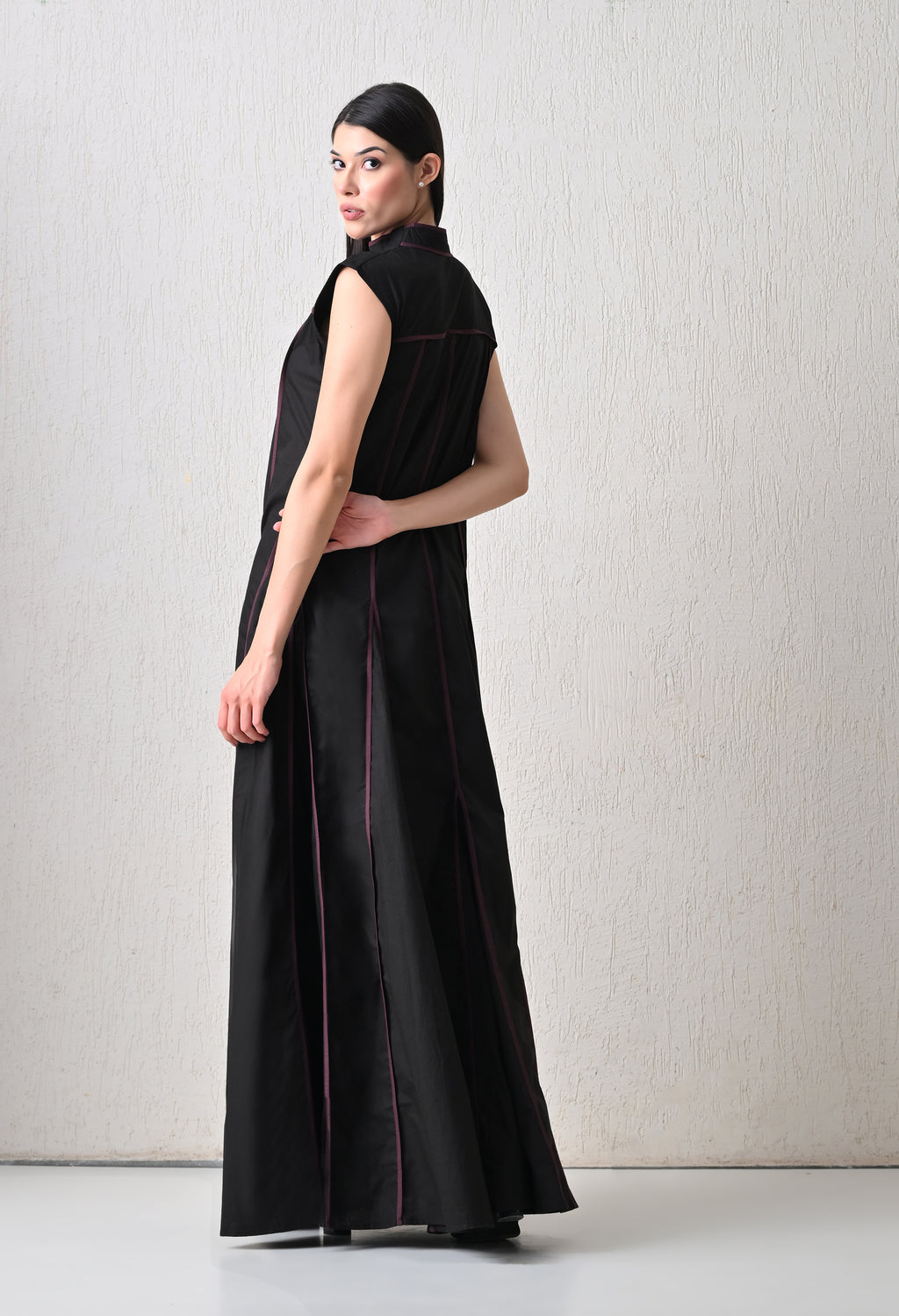Noir Thread Panel Dress - samant chauhan design 