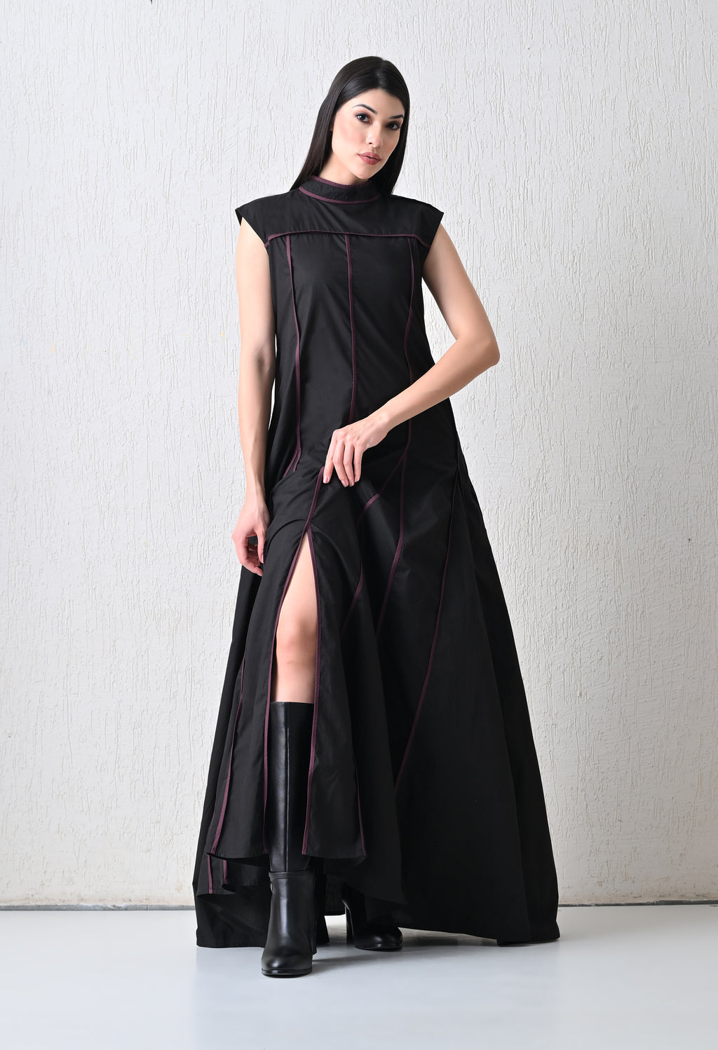 Noir Thread Panel Dress - samant chauhan design 