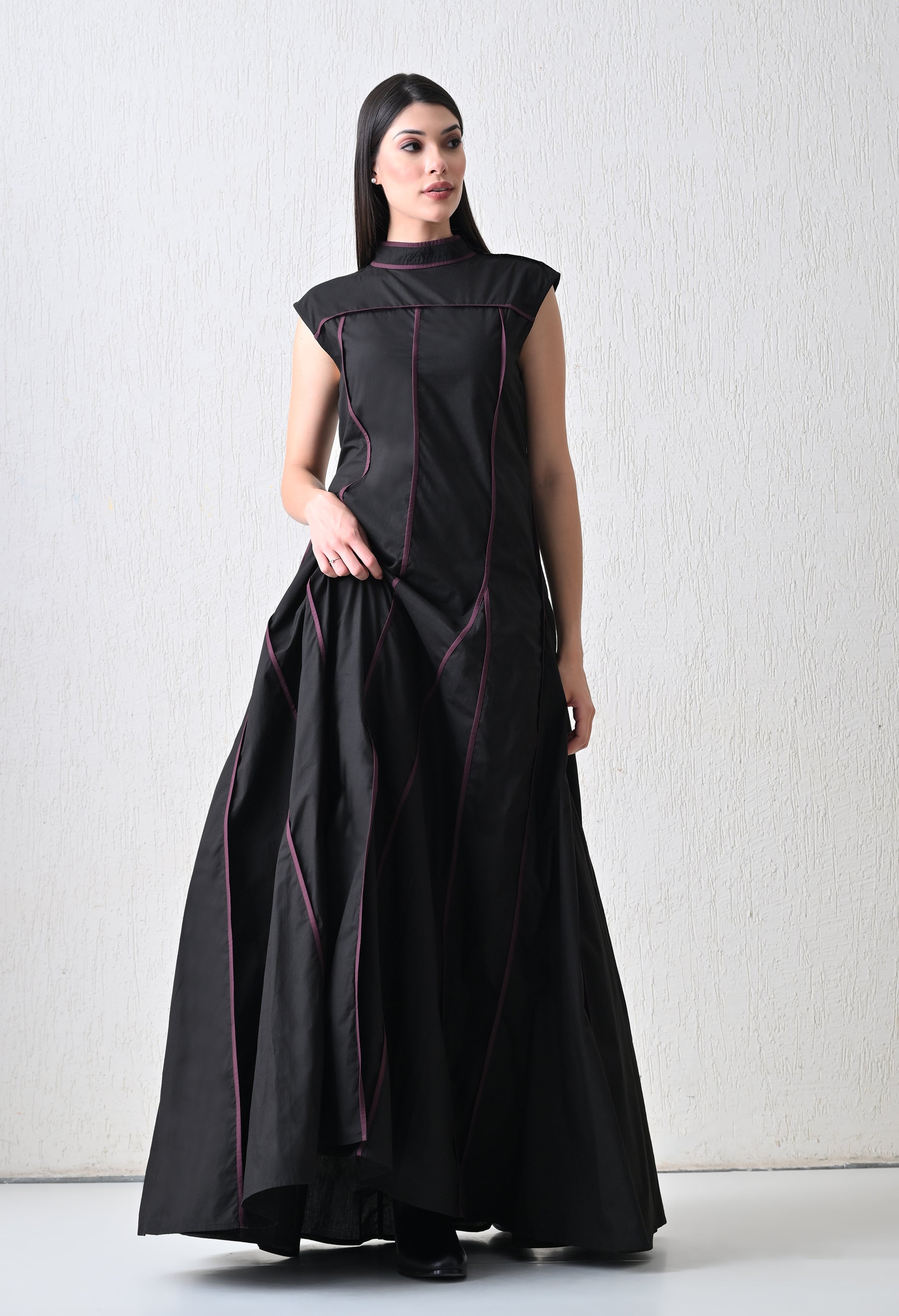 Noir Thread Panel Dress - samant chauhan design 