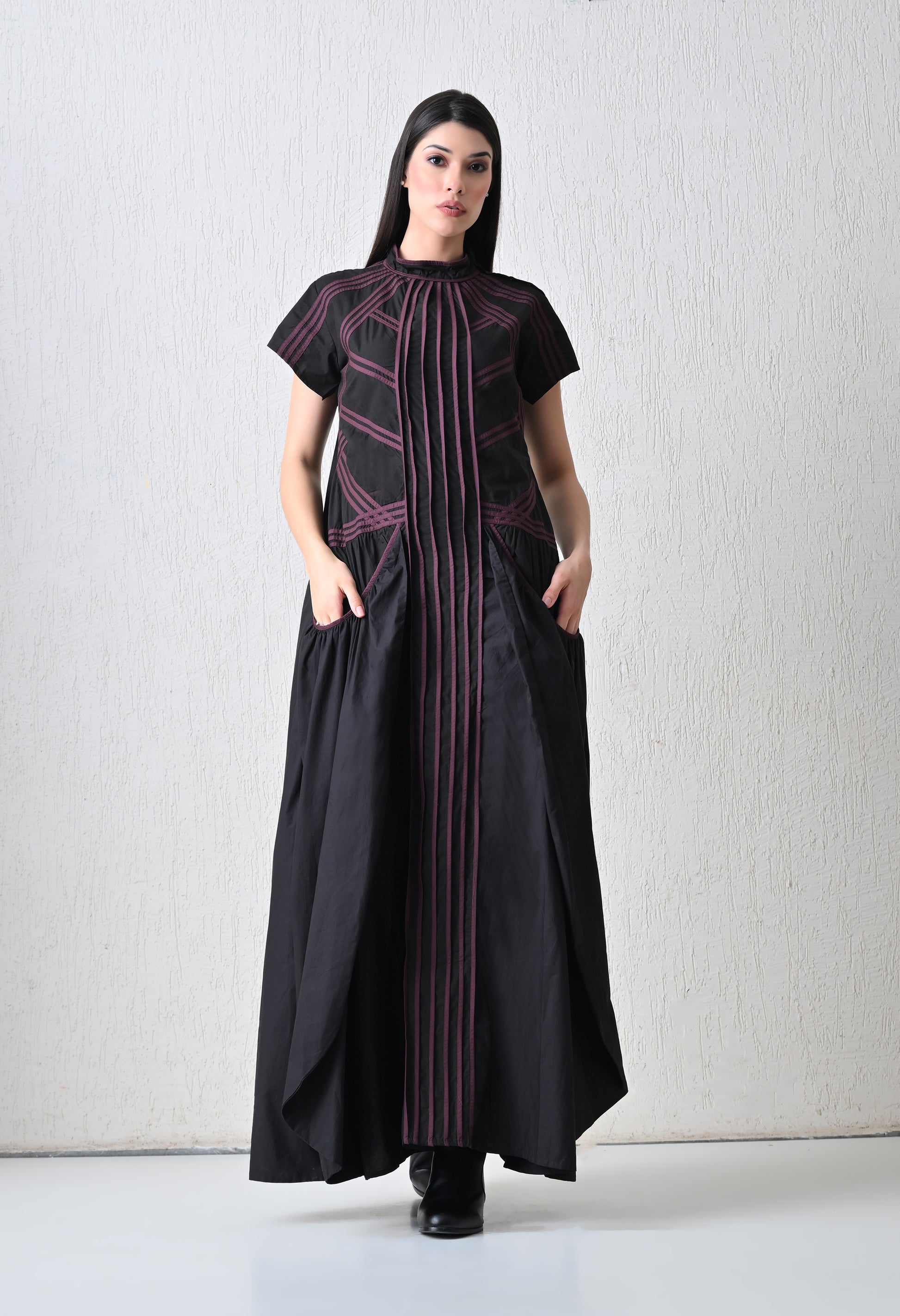 Crimson Thread Panel Dress - samant chauhan design 