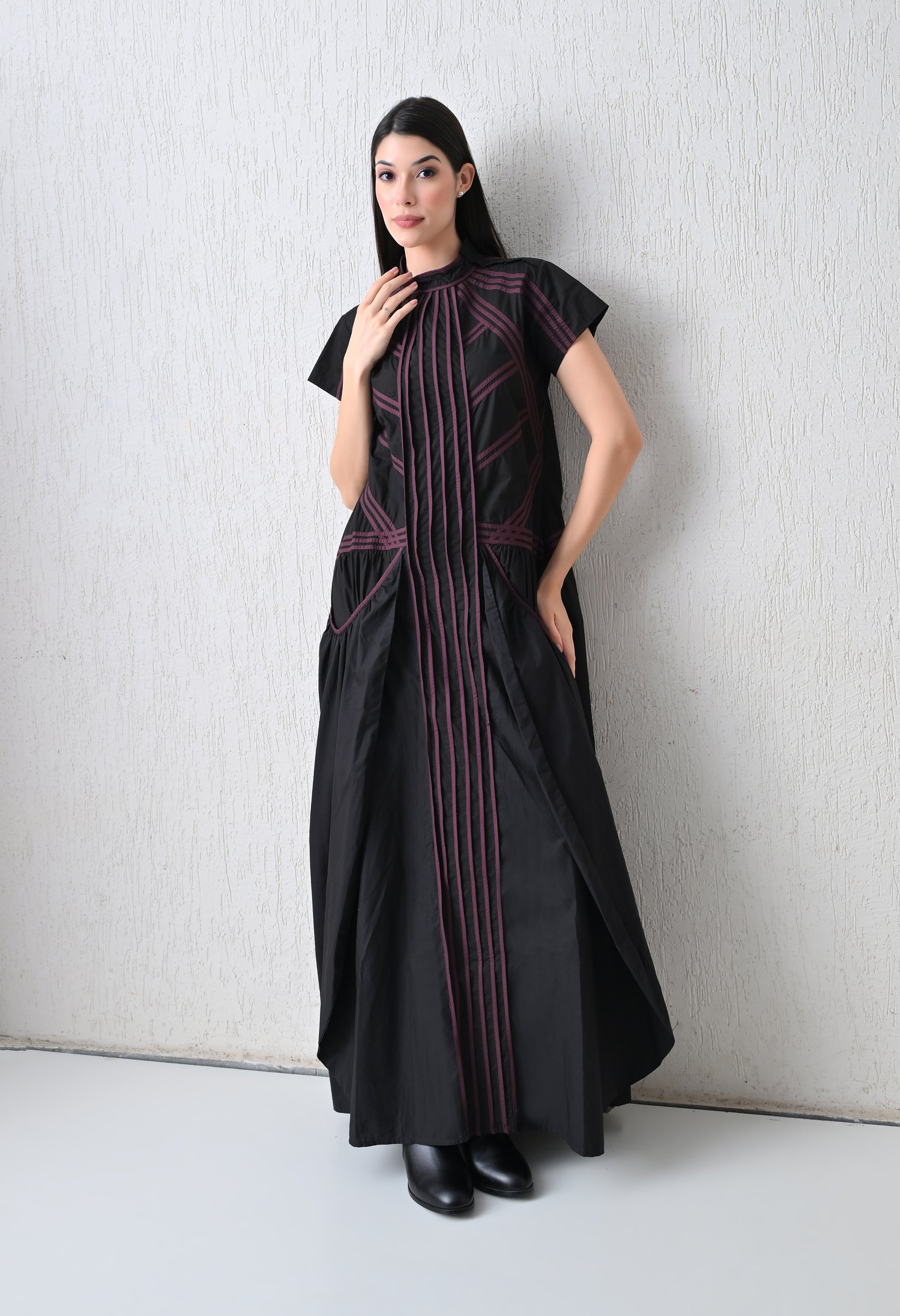 Crimson Thread Panel Dress - samant chauhan design 