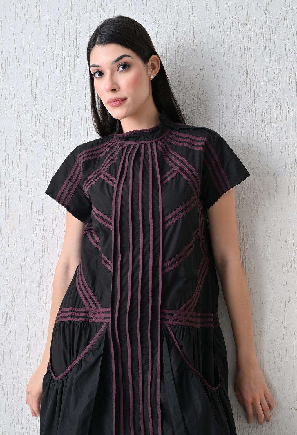 Crimson Thread Panel Dress - samant chauhan design 