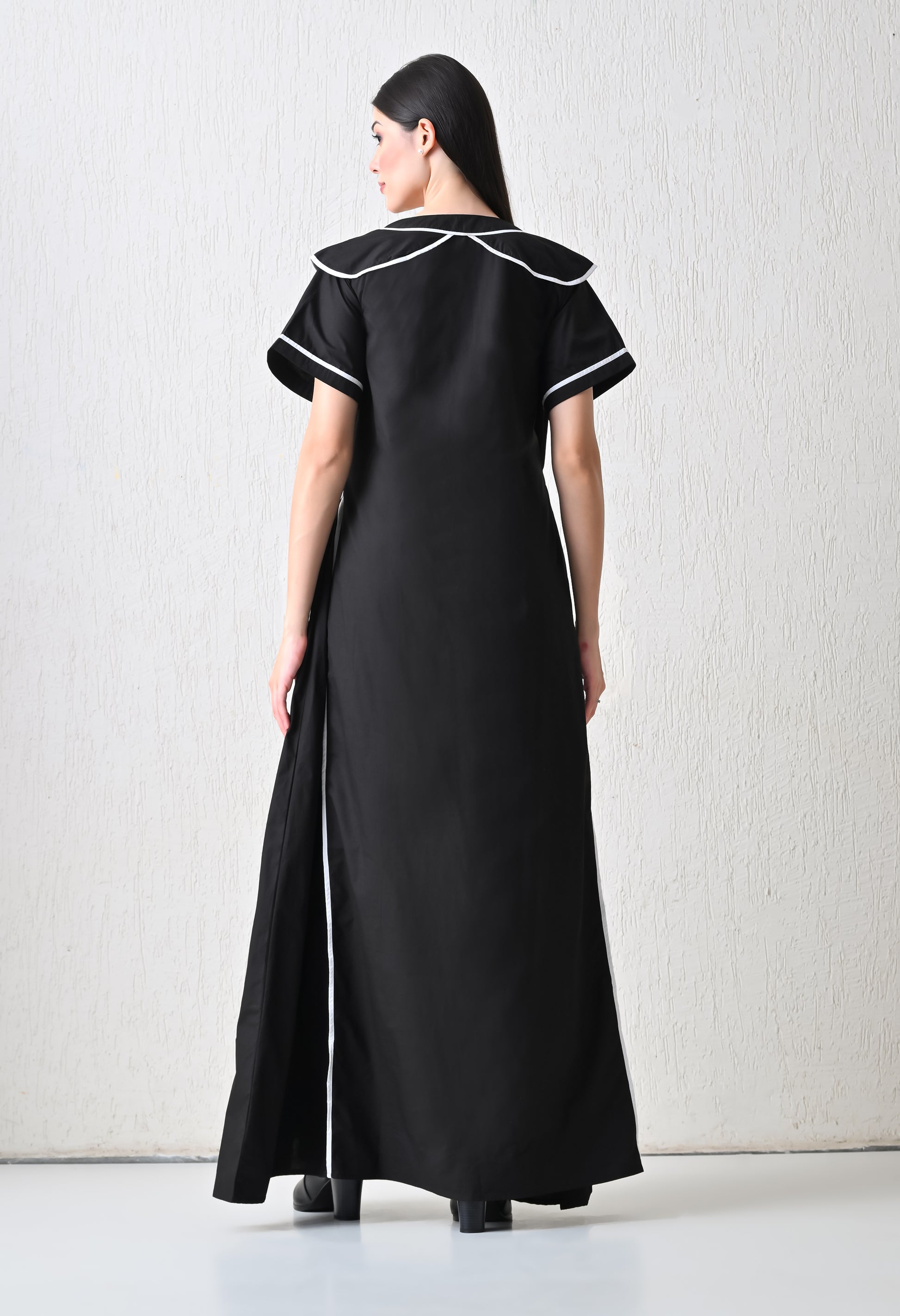 Eclipse Black Line Cape Dress - samant chauhan design 