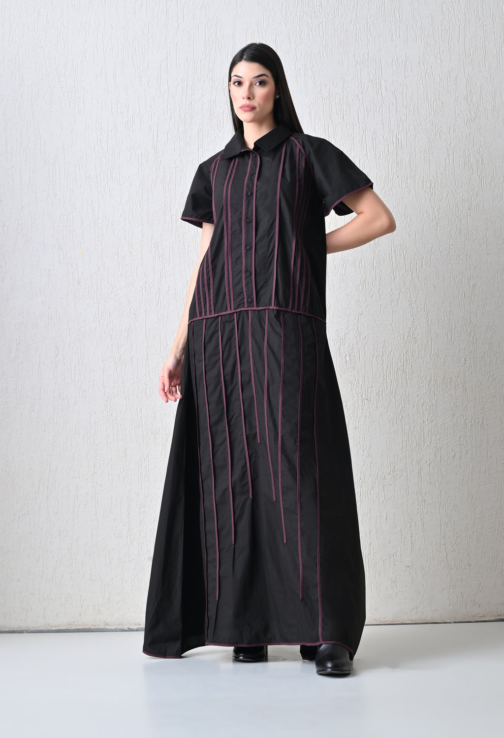 Astra Noir Threadwork Dress - samant chauhan design 
