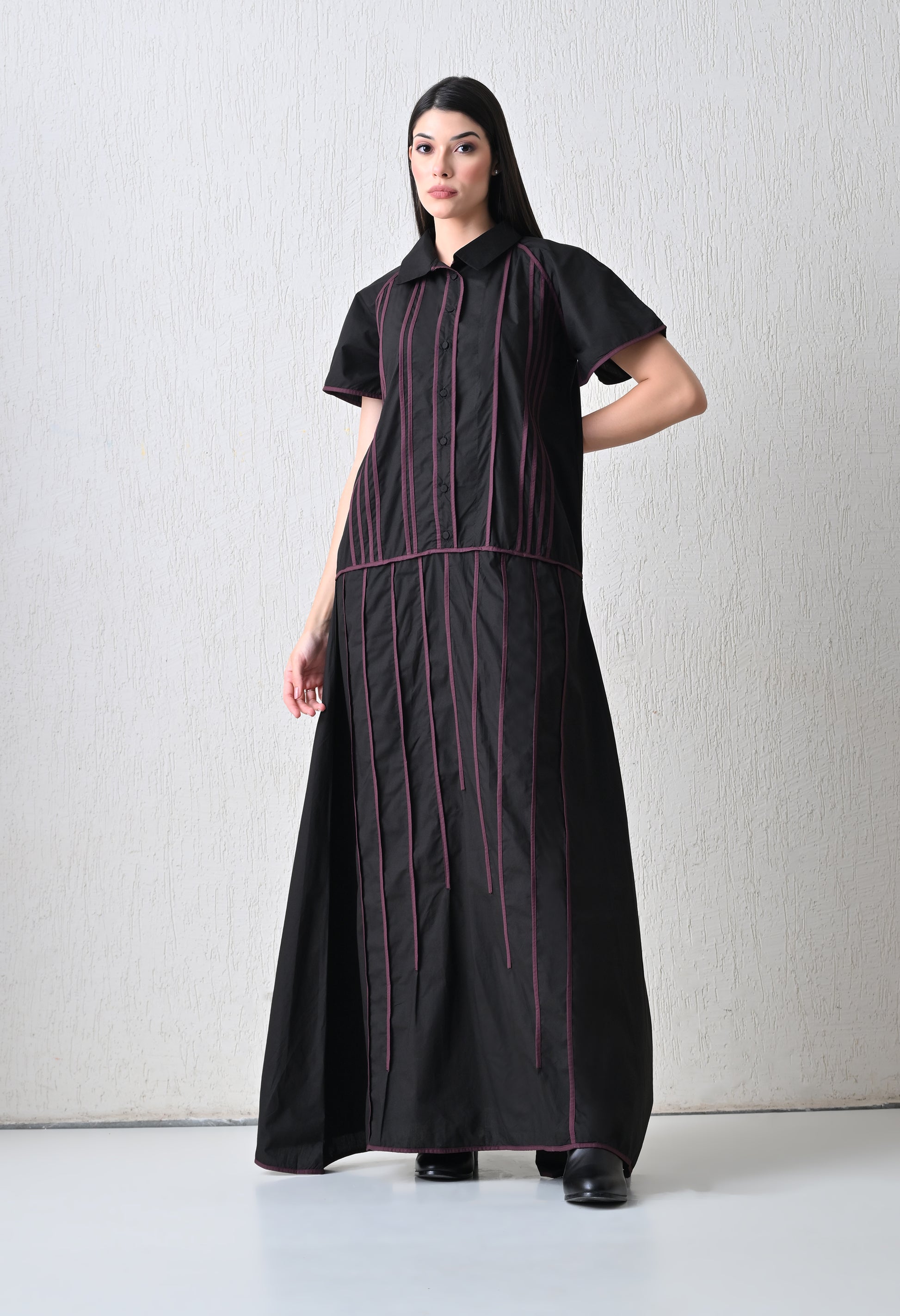 Astra Noir Threadwork Dress - samant chauhan design 