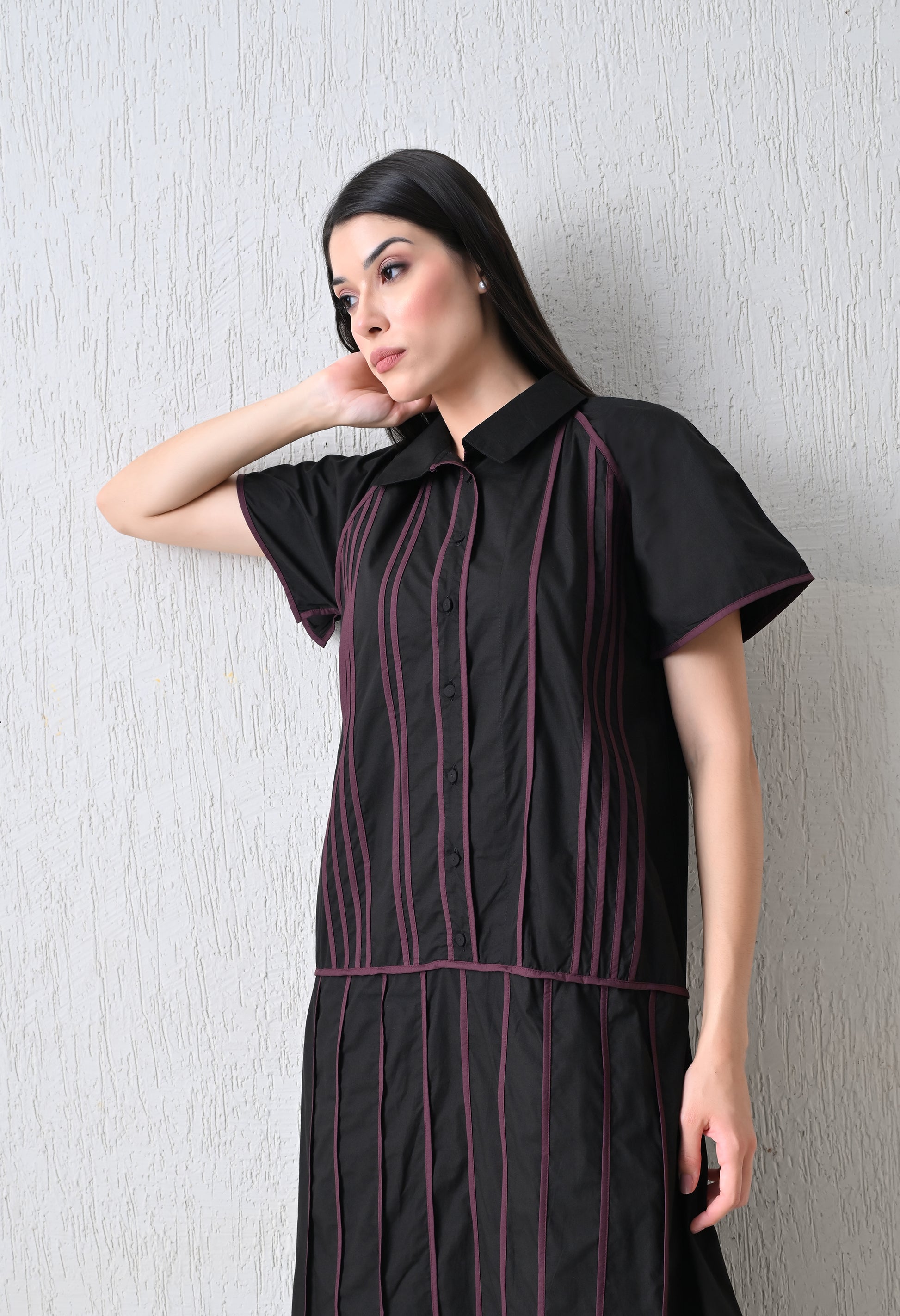 Astra Noir Threadwork Dress - samant chauhan design 