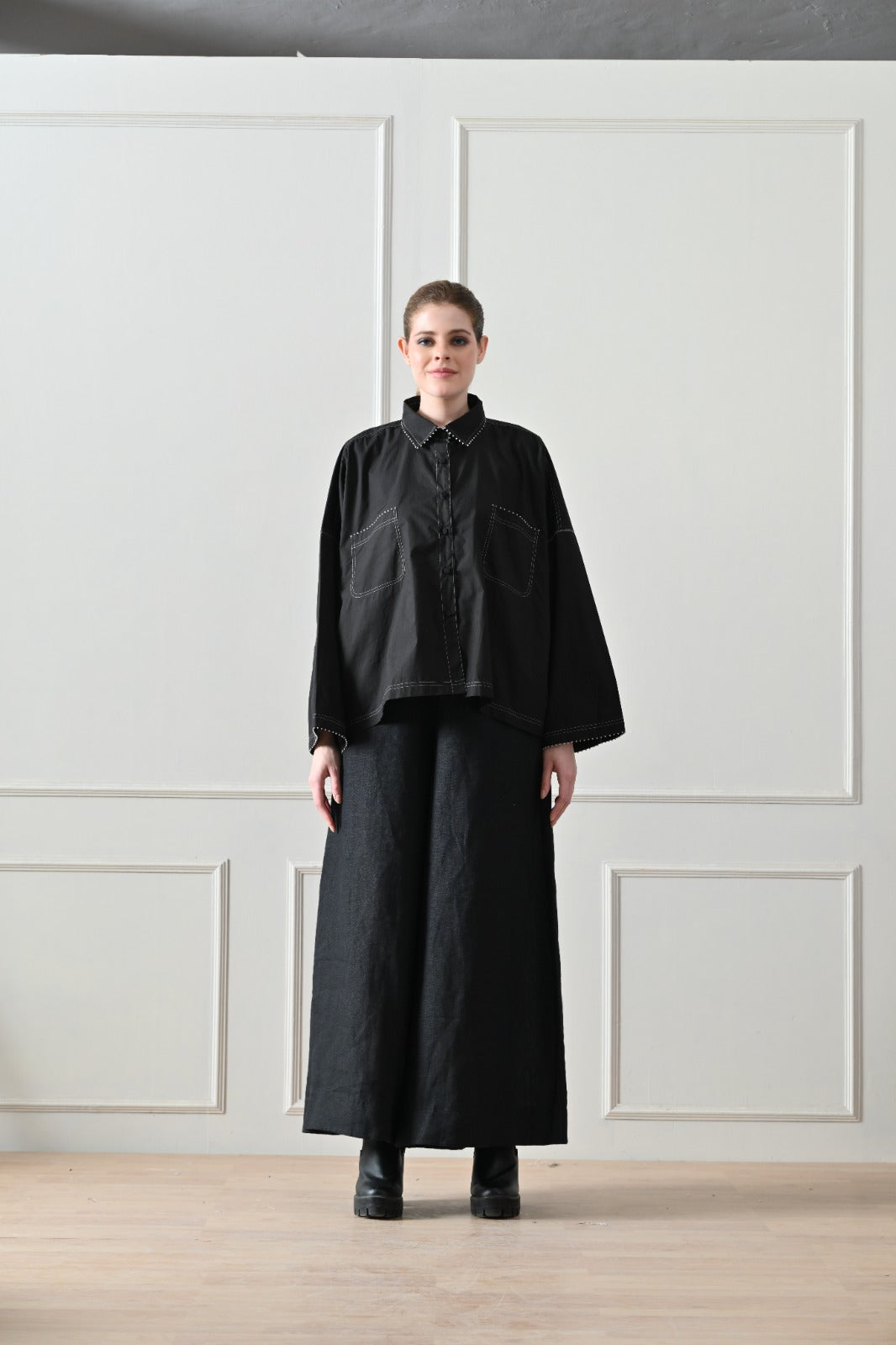 Midnight Tonal Embellished Cape Set - samant chauhan design 