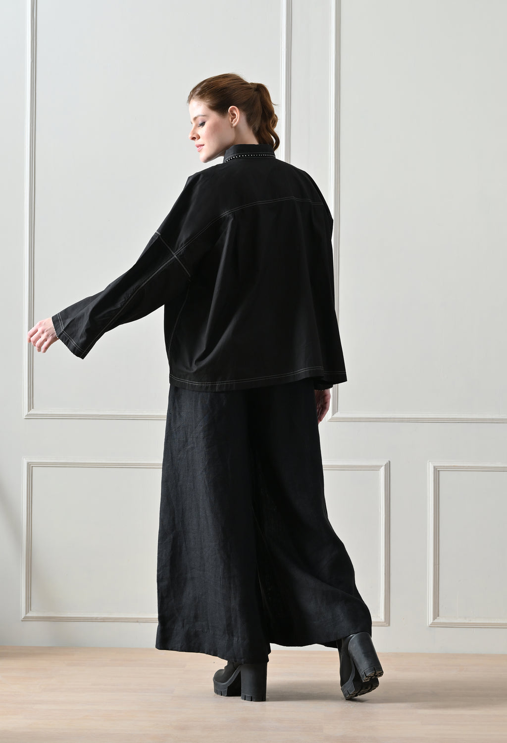 Midnight Tonal Embellished Cape - samant chauhan design 