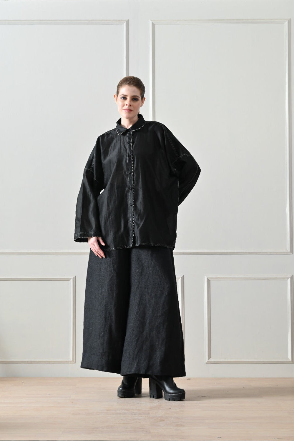 Black Drift Shirt Set - samant chauhan design 