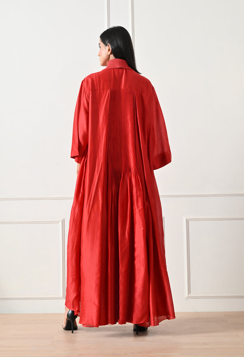 Crimson Pintuck Dress - samant chauhan design 
