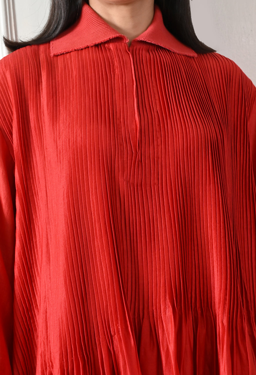 Crimson Pintuck Dress - samant chauhan design 