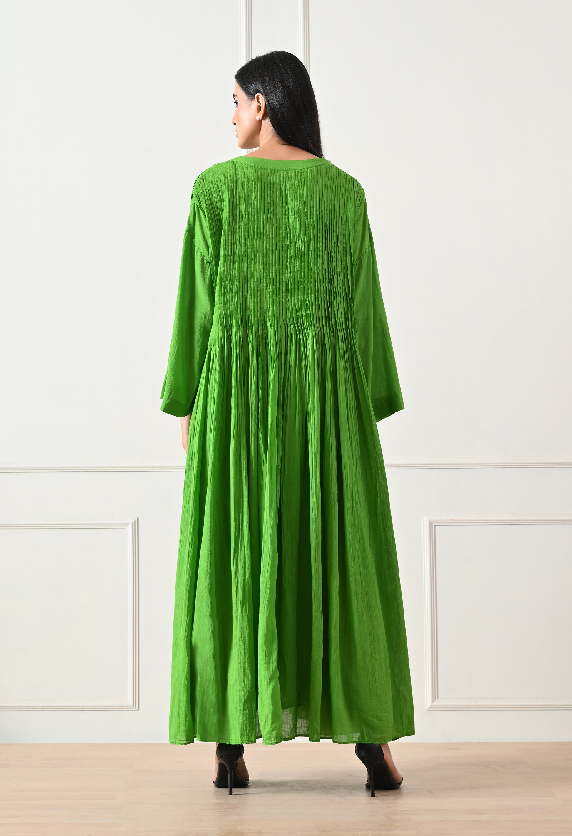 Green Pintuck  Dress - samant chauhan design 