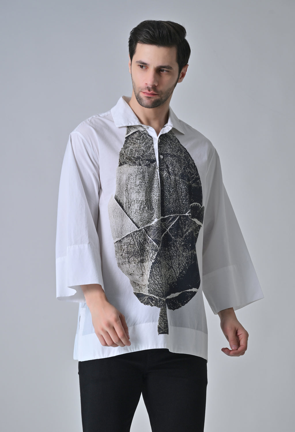 Inked leaf shirt