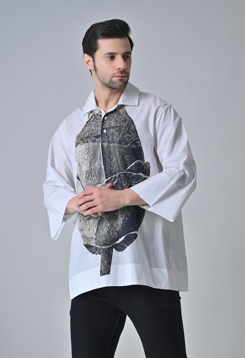 Inked leaf shirt