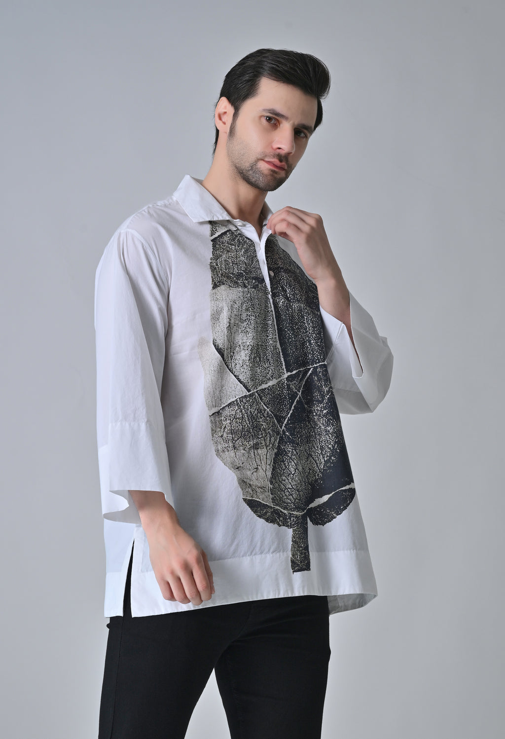 Inked leaf shirt