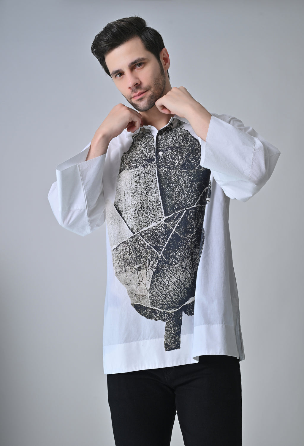 Inked leaf shirt