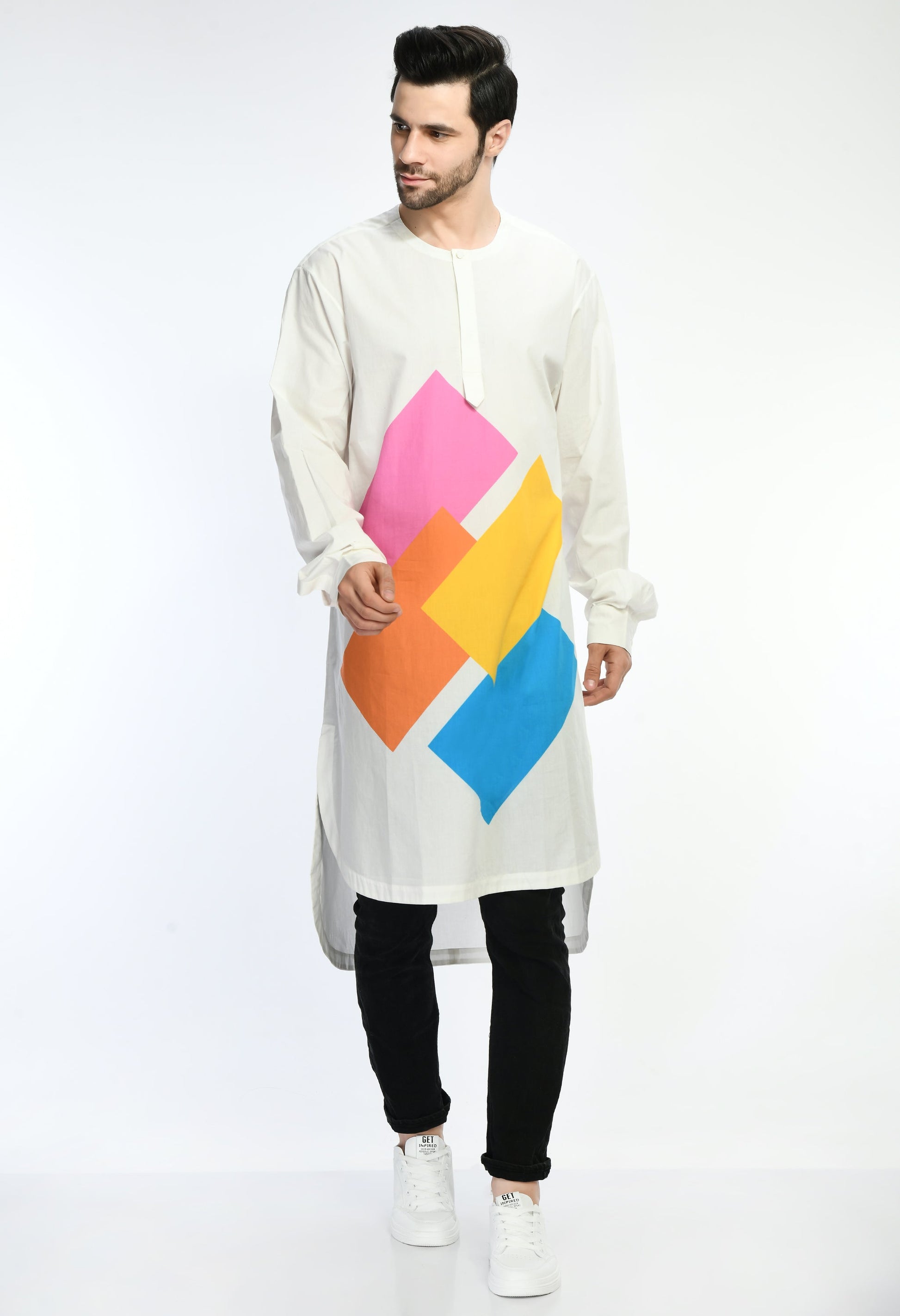 COLOR CODE SHIRT with bold abstract prints and soft cotton fabric.