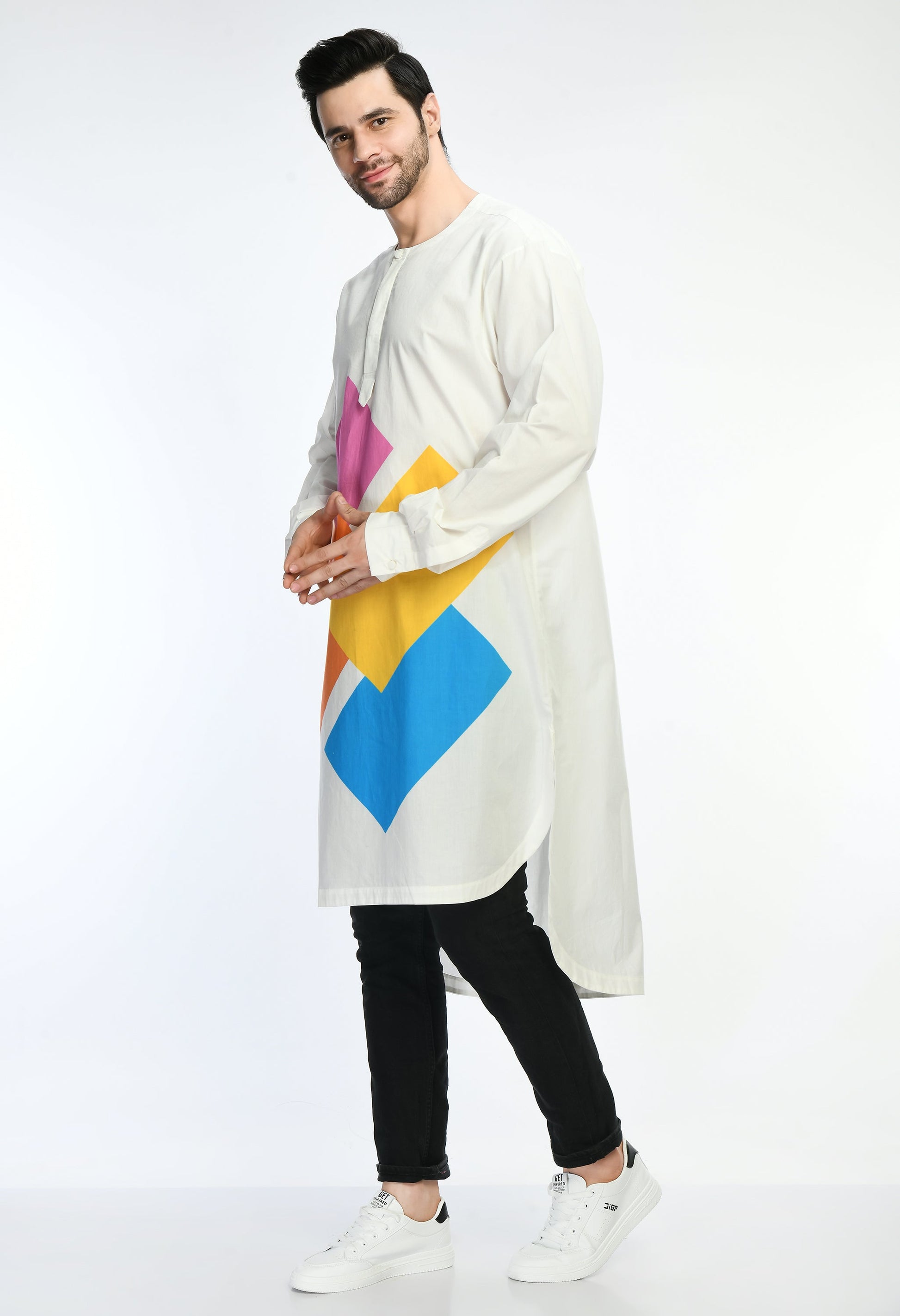 COLOR CODE SHIRT with bold abstract prints and soft cotton fabric.